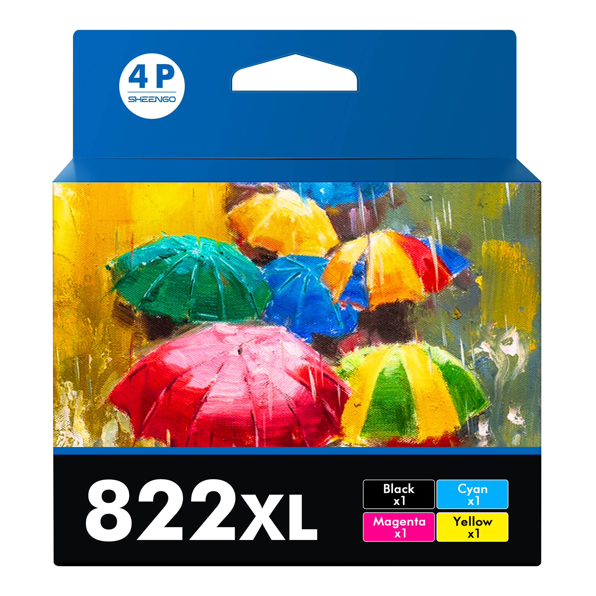 822XL Ink Cartridges Combo Pack Remanufactured Replacement for Epson 822 Ink Cartridges Work for Workforce Pro WF-3820 WF-3823 WF-4820 WF-4830 WF-3823 WF-4834 (4 Pack: Black, Cyan, Magenta, Yellow)