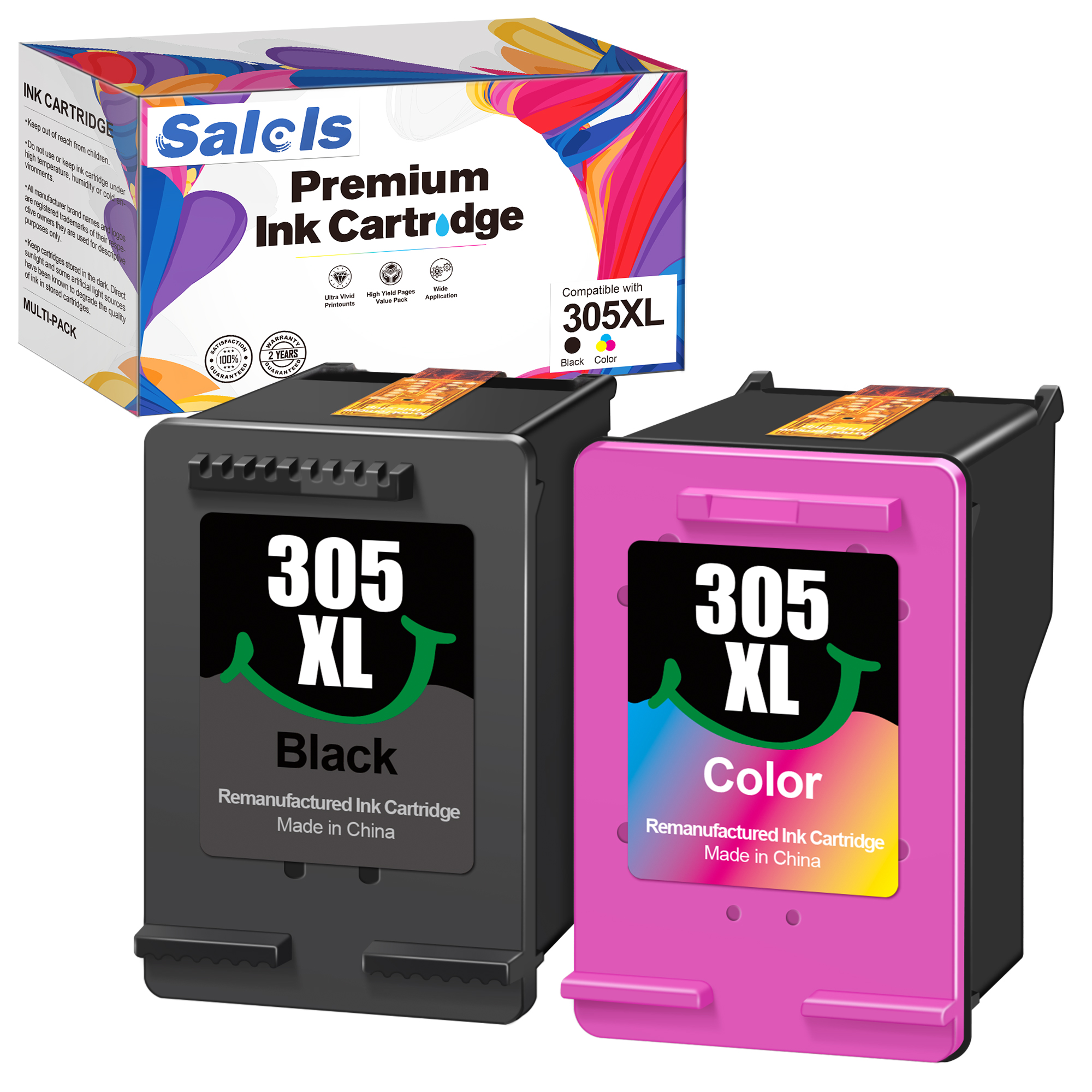 Salols 305XL Ink Cartridges (1 Black, 1 Color)