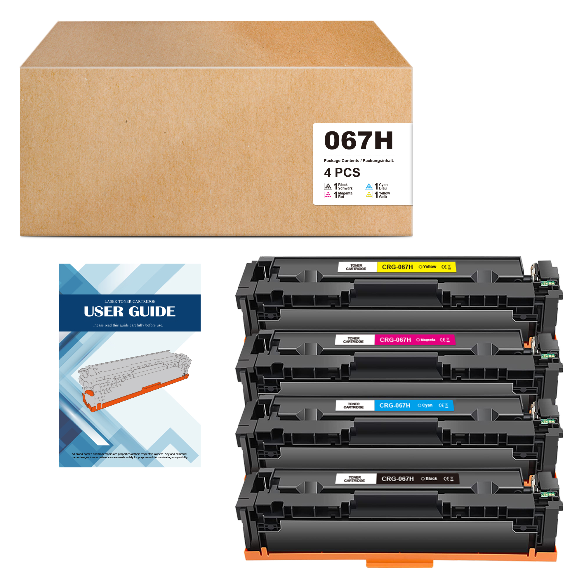 067H Toner Cartridge Set: MF656Cdw MF654Cdw Replacement for Canon 067 Toner Cartridge Set Work with Canon MF656cdw Toner Cartridges MF654cdw LBP632Cdw LBP633Cdw mf650c High Yield, 4 Pack with Chip