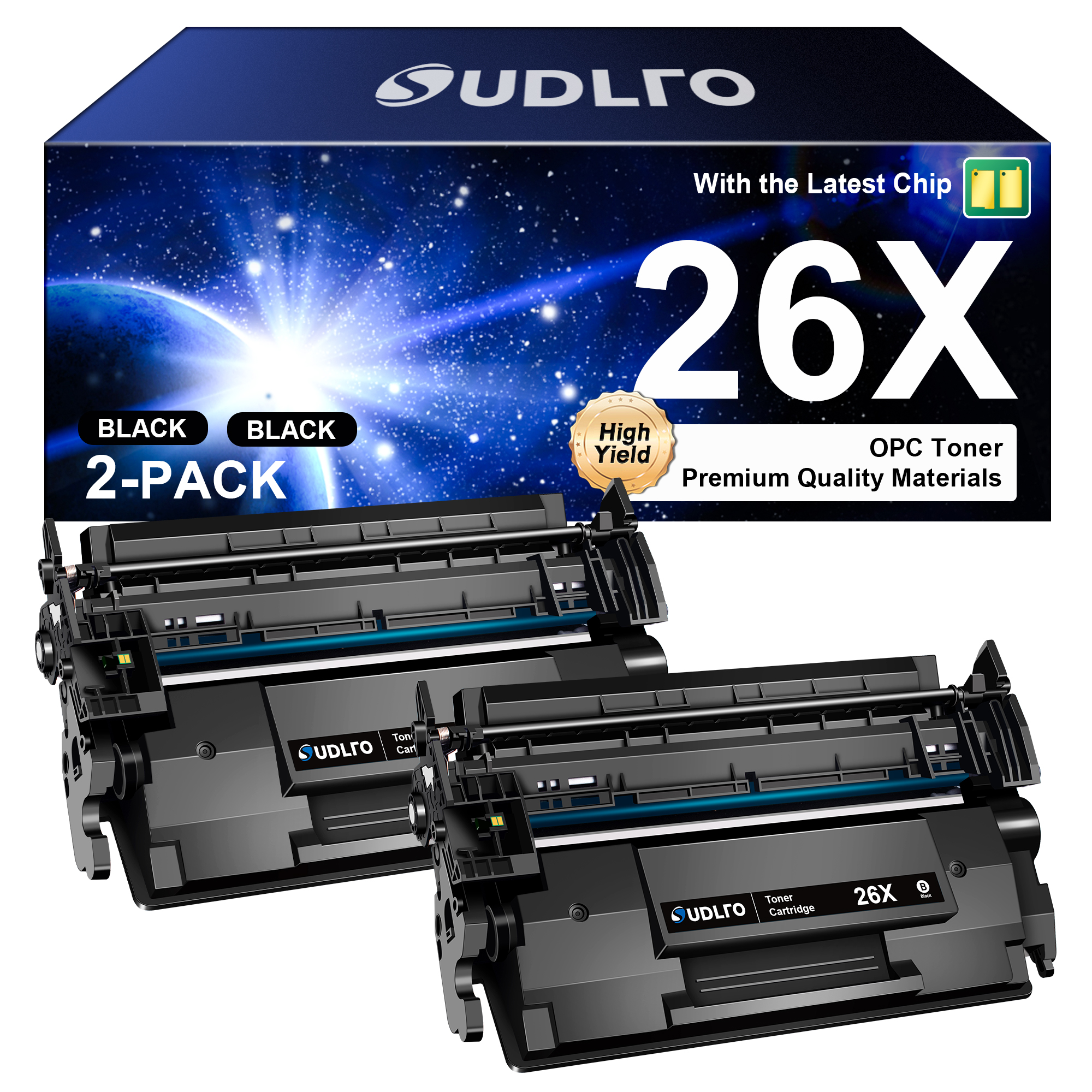 CF226X - High Yield - Use for HP 26X Replacement for HP 26X Toner Cartridge 26A CF226A Works with Pro M426dw M402n M402d M402dn M402dw for Laserjet Pro MFP M426fdw M426fdn Printer | 2 Black