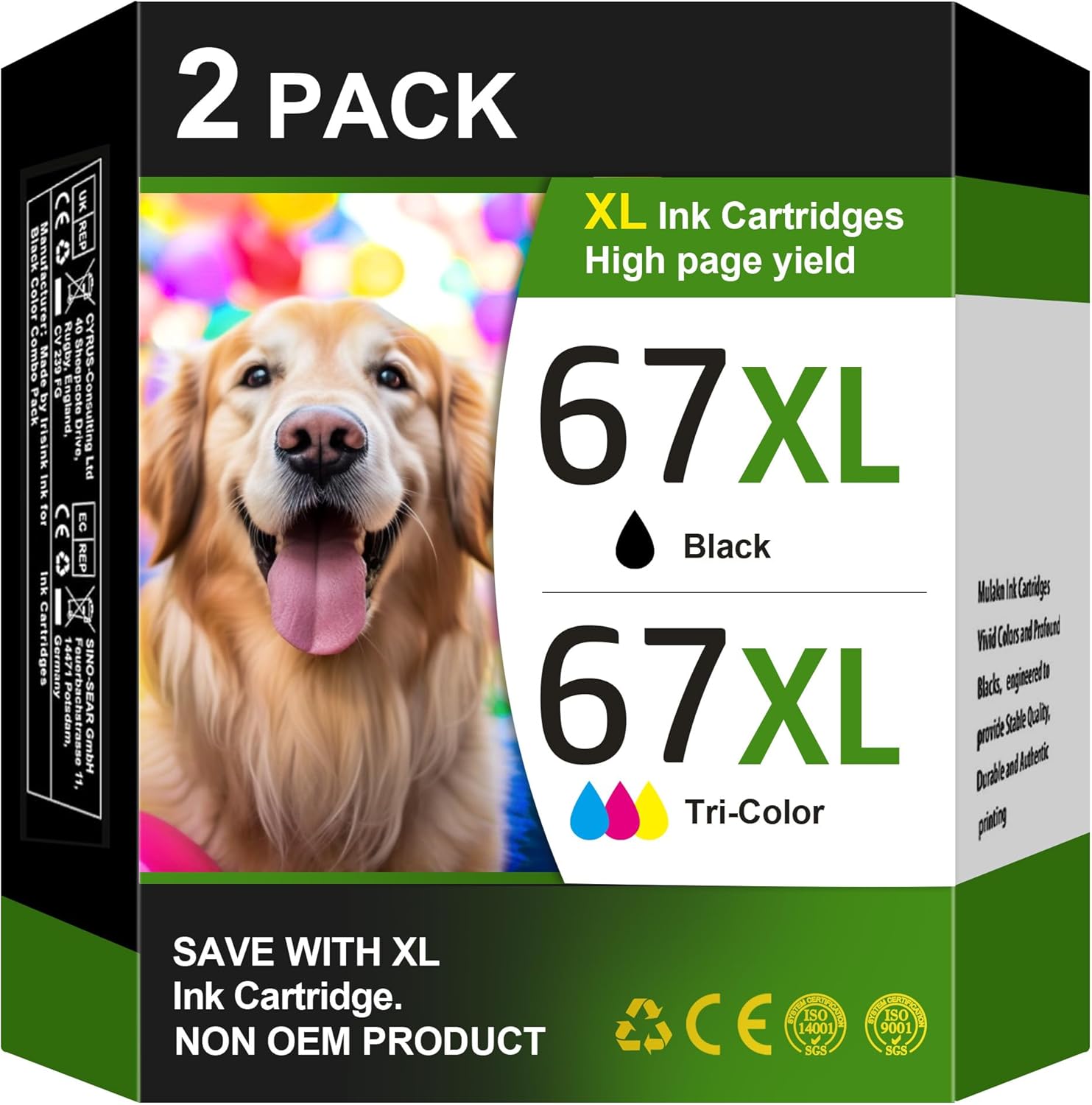 TECKKIN 67XL Ink Cartridges Black Color Replacement for HP Ink 67 for HP 67 Ink Cartridges HP67 XL for HP Deskjet 2755e 2722e 2722 2755 4110e 4152e 4155e 2723e 1742e Envy 6455e 6052 6055 Printer