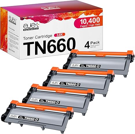 TN660 Toner Cartridge Replacement for Brother TN660 TN-660 TN 660 High Yield TN 630 TN630 Toner for Brother Printer HL-L2340DW HL-L2300D HL-L2380DW MFC-L2700DW L2740DW MFC-L2720DW Printer(4 Black)