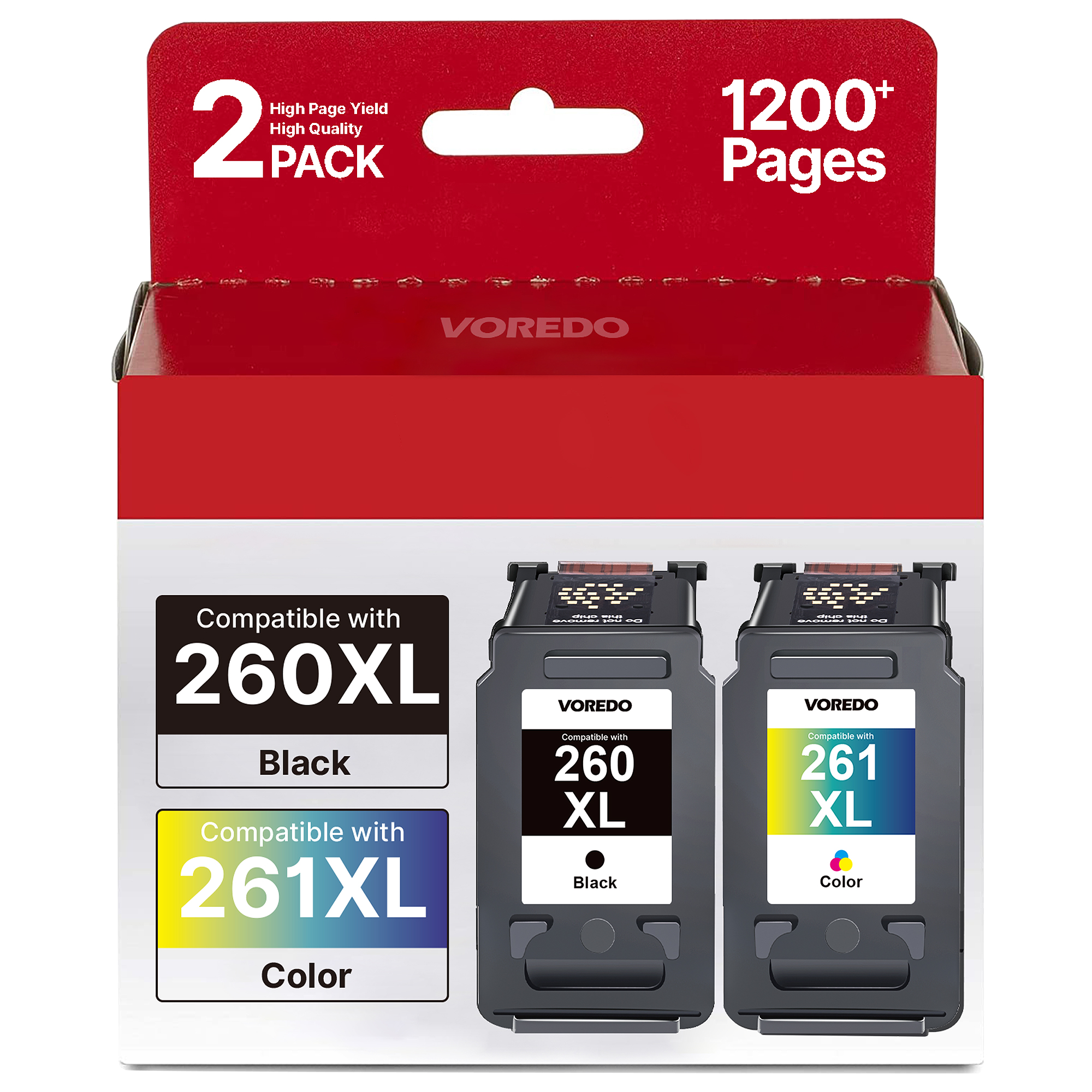 PG-260XL CL-261XL Ink Cartridges Replacement for Canon 260 and 261 Ink Cartridges Work with Canon Pixma TS6420a Ink, TS6420 TS6400, TS5300 TS5320; TR7020 TR7020a; TR7022 TR7022a (1 Black, 1 Color)