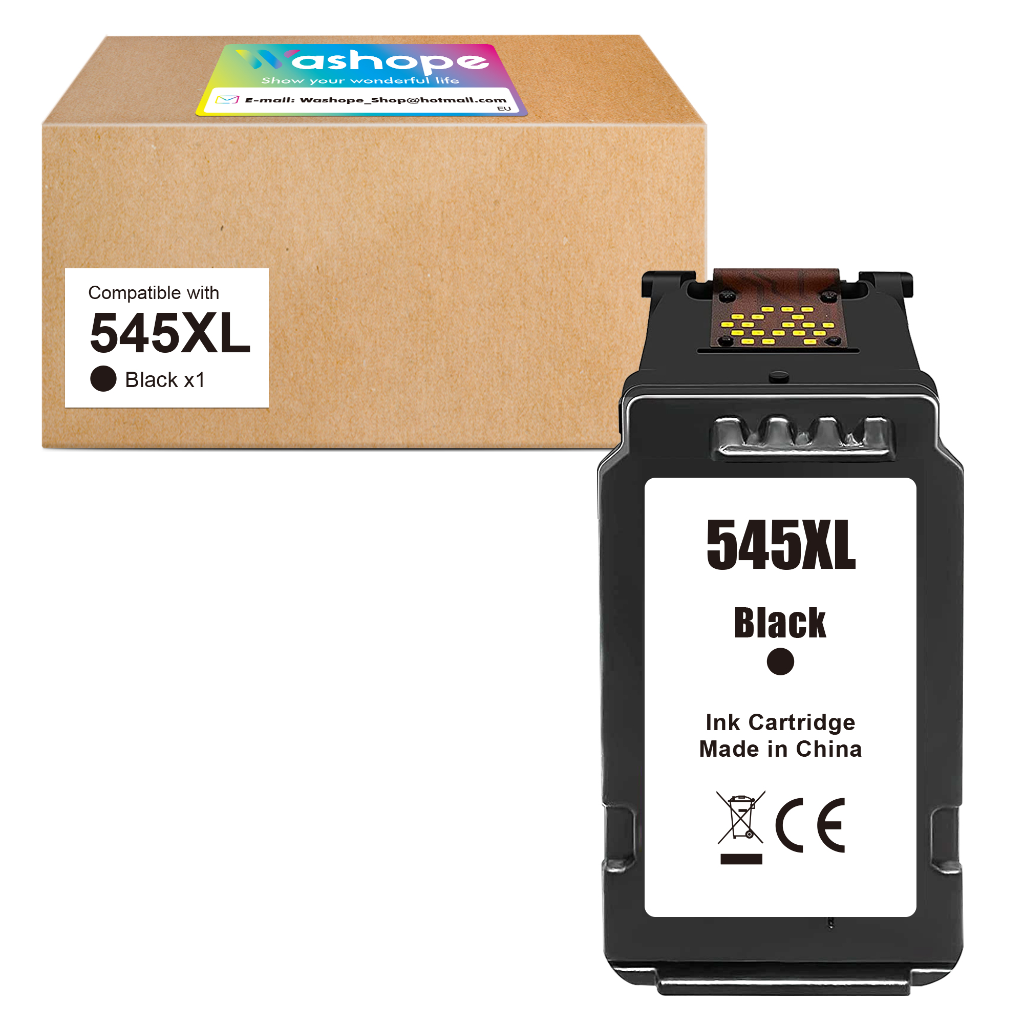 PG-545 545XL Black Ink Cartridge Remanufactured for Canon 545 545XL Ink Cartridges Black PG545XL PG-545XL for Canon Pixma TS3150 TS3300 MG3050 TR4550 TS3350 MG2950 TR4551 TS3100 printer(1 Black)