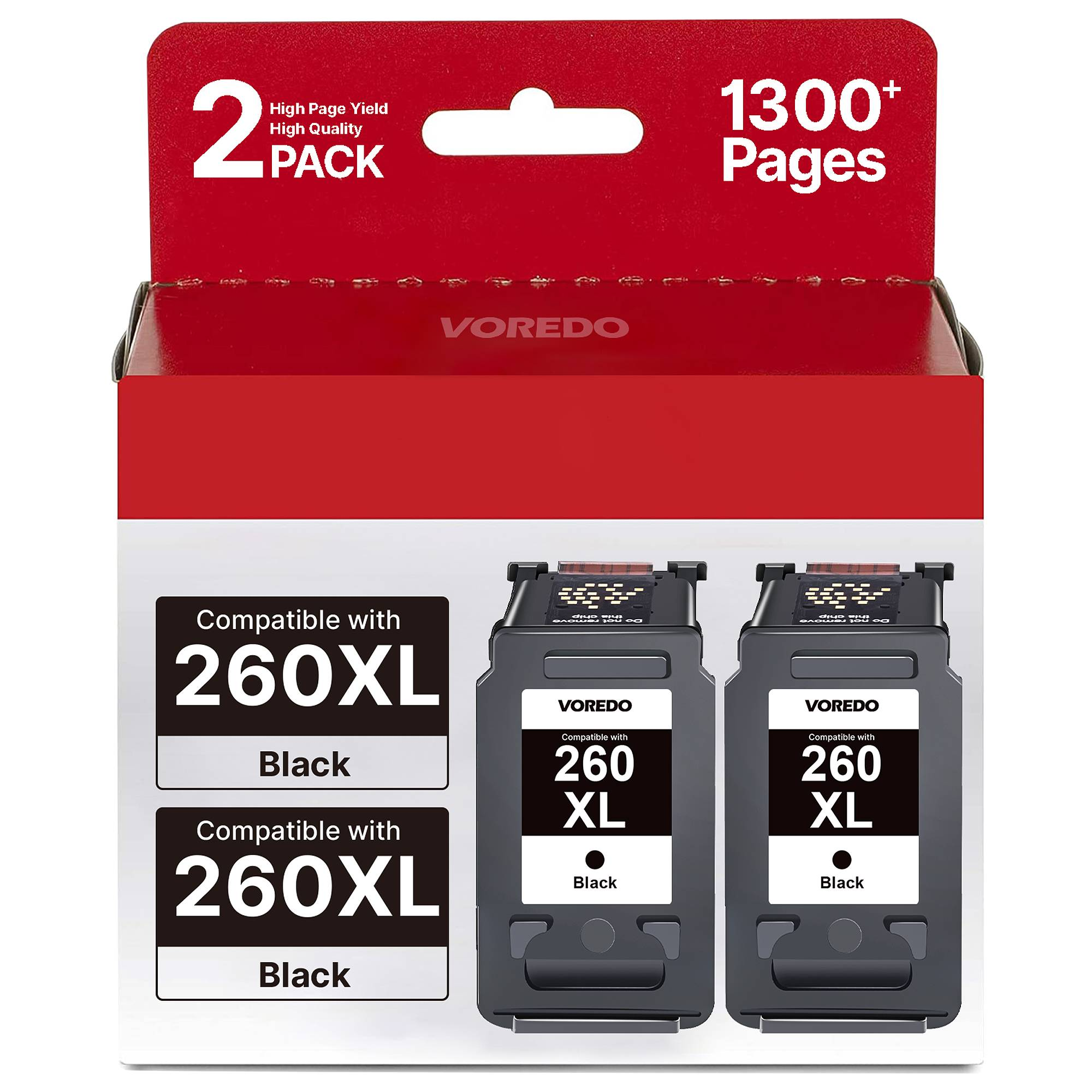 260XL Black Ink Cartridge (2 Pack) Replacement for Canon TS6420a Ink Cartridges for Canon 260 Black Ink PG-260XL Use for Canon Pixma TS6400 TS6420a TS6420 TS5300 TS5320 TR7020a TR7020 TR7022 TR7022a