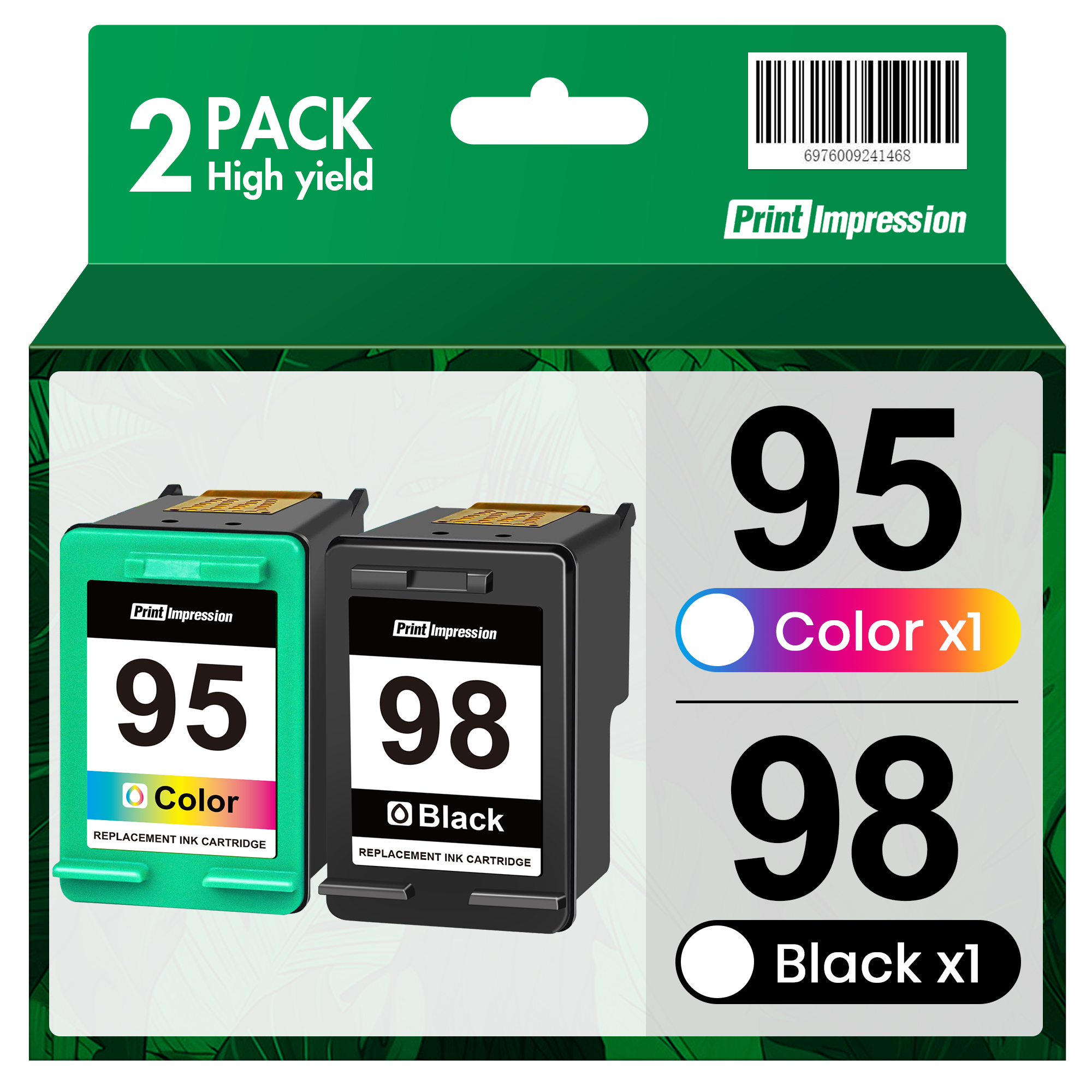 98/95 Ink Cartridges Combo Pack Compatible Replacement for HP Ink 95 98 for  Officejet 100 150 H470 6310 PhotoSmart C4180 C4580 C4150 2575 8050 Deskjet 