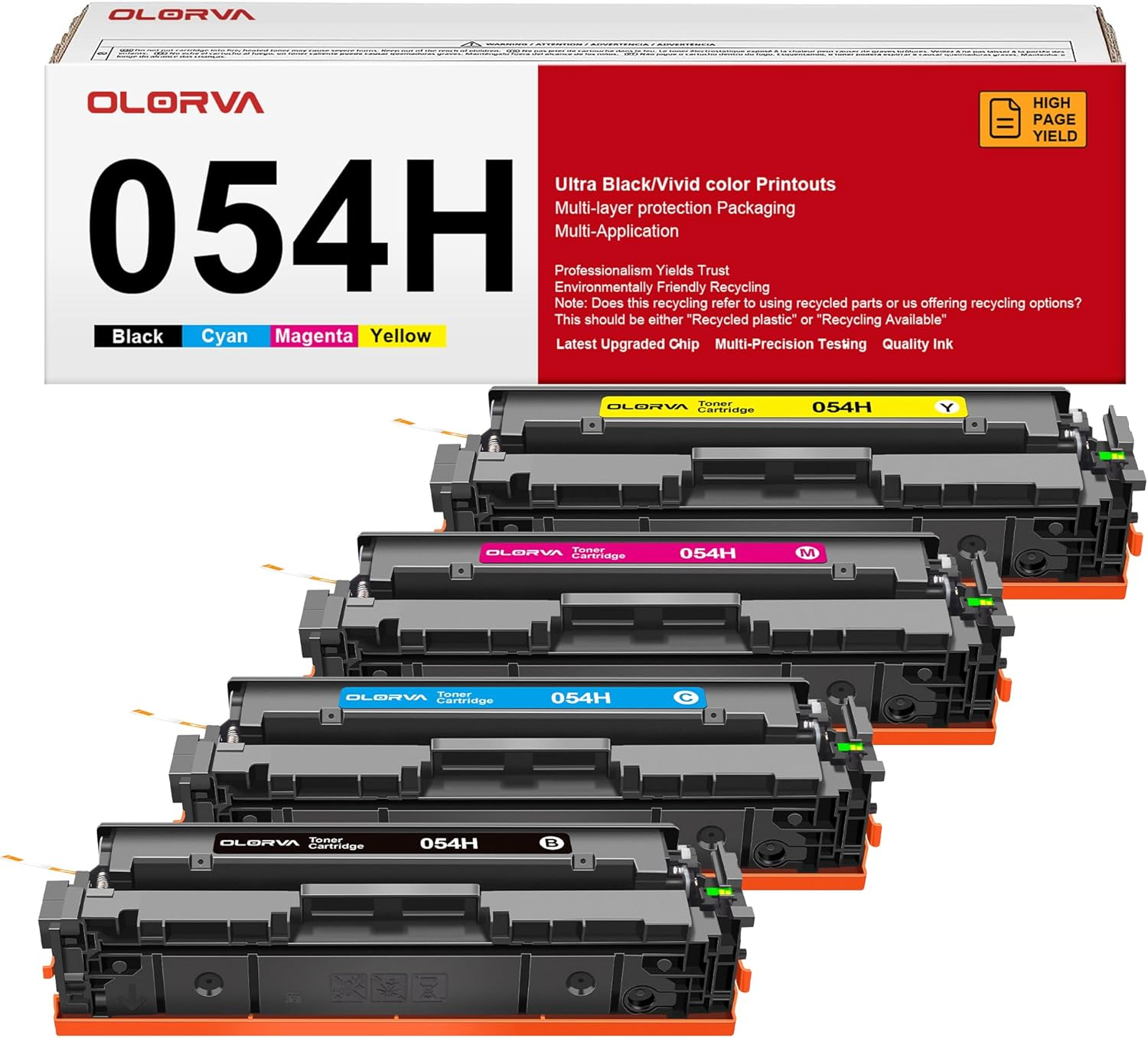 054H Toner Cartridge Set - Replacement for Canon 054 Toner Cartridge Set, for Canon MF642cdw Toner Cartridges, Works with Color imageCLASS MF642Cdw, MF644Cdw, MF641Cdw, LBP622Cdw Printer (4 Pack)