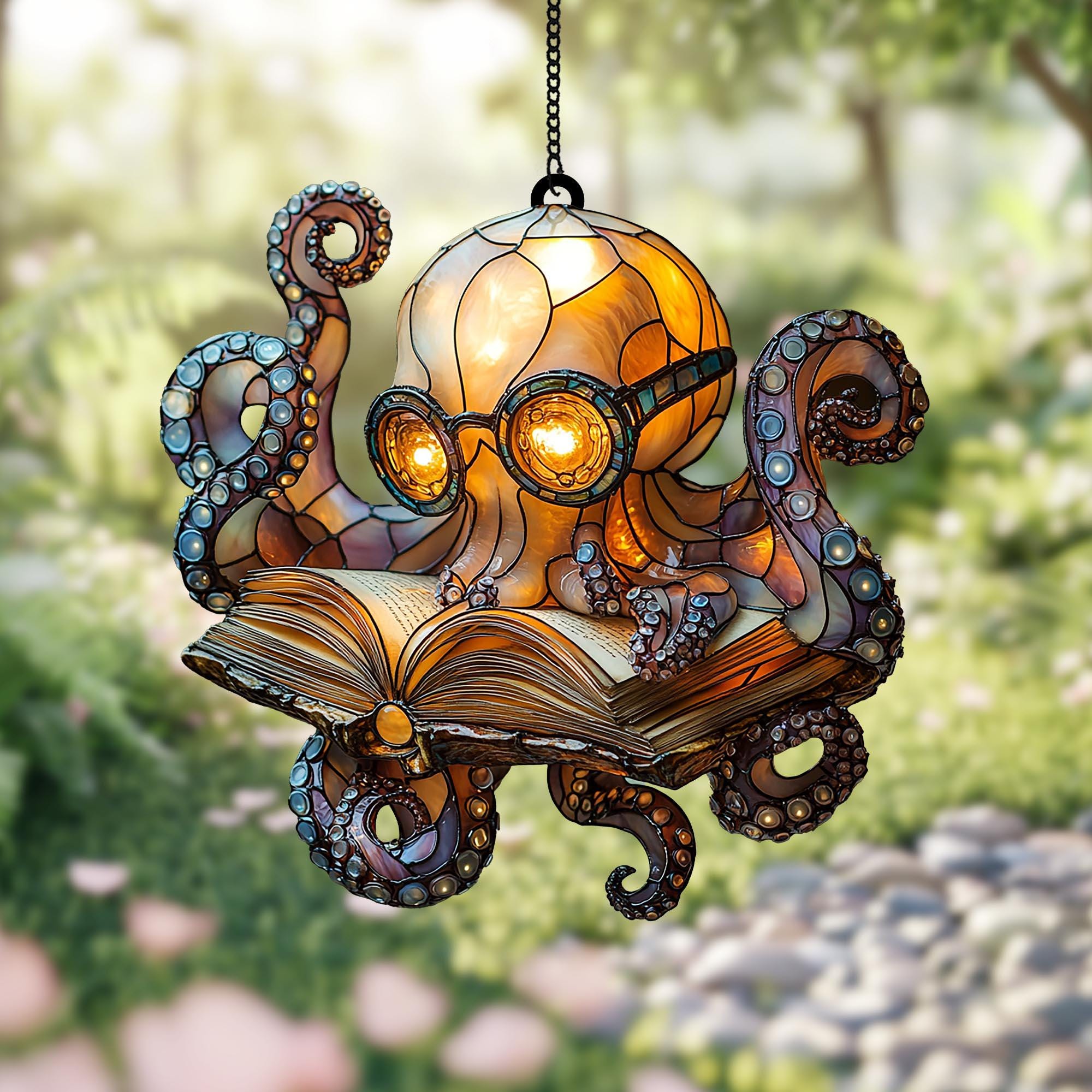  🔥LAST DAY 50% OFF🔥-📚🐙Reading Octopus Suncatcher