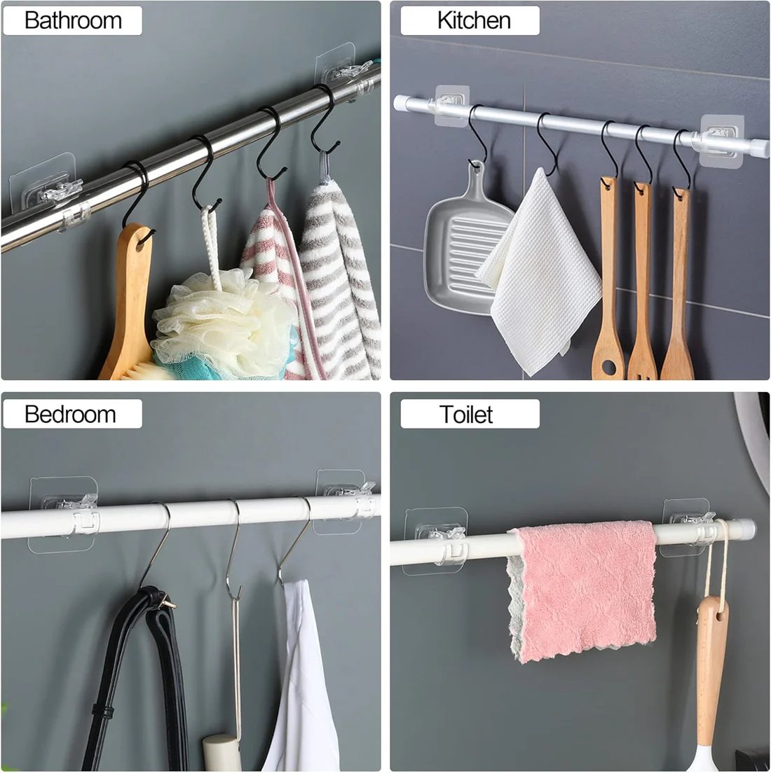 🔥Hot Sale🔥Nail-Free Adjustable Curtain Rod Holders