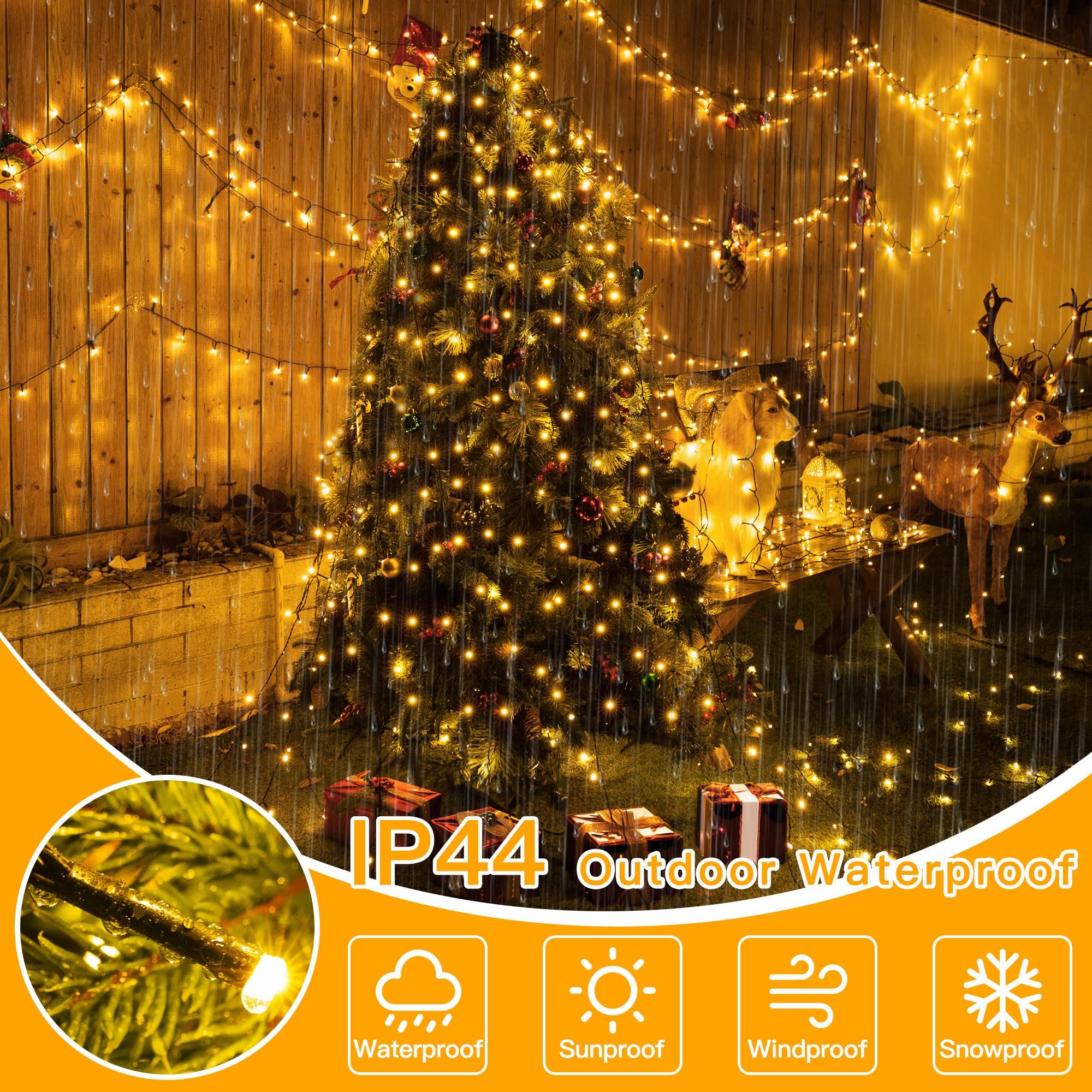 🔥Hot Sale 50% OFF🔥Christmas Tree Waterfall Lights with Ring🎄