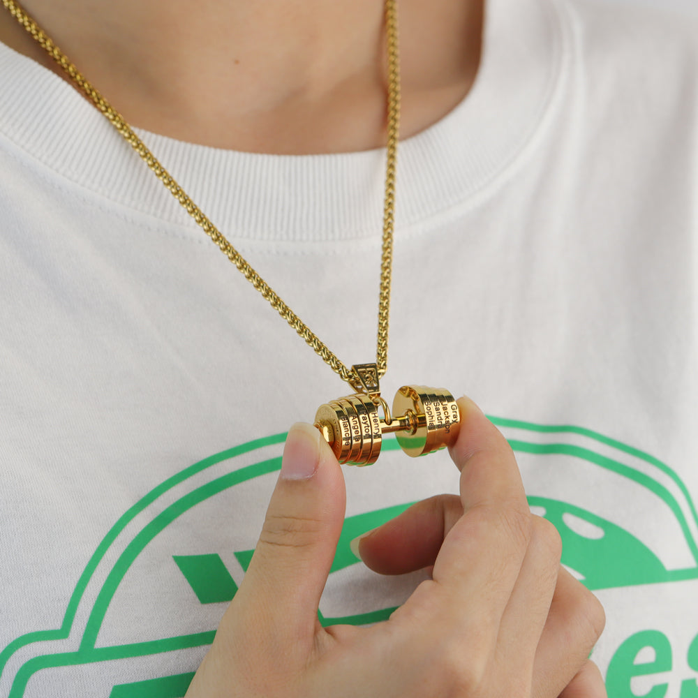 Father's Day🎁 Personalized DAD Dumbbell Charm Necklace