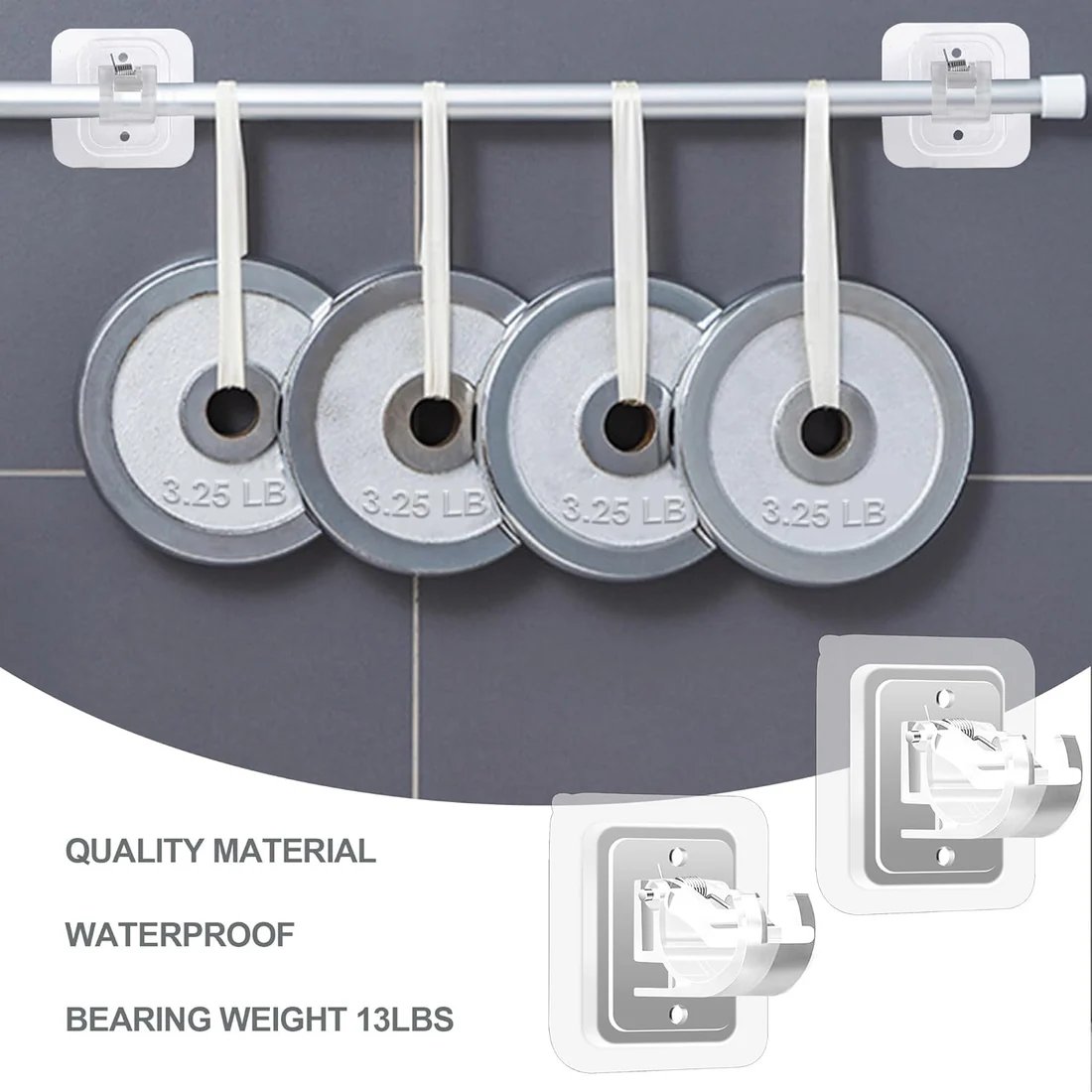 🔥Hot Sale🔥Nail-Free Adjustable Curtain Rod Holders