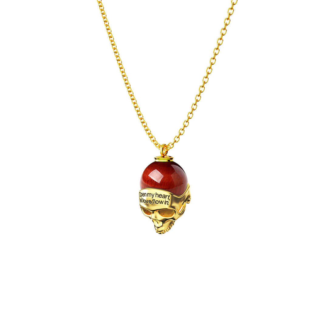 Witch Skull Necklace with Tiger’s Eye