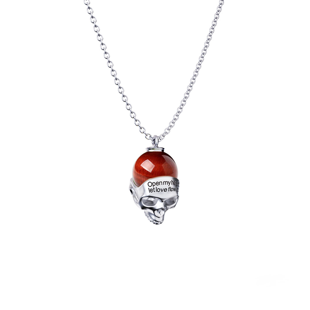 Witch Skull Necklace with Tiger’s Eye