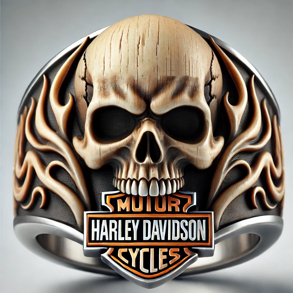 🔥Hot Selling 🔥- 🏍️Harley Davidson Skull Rings