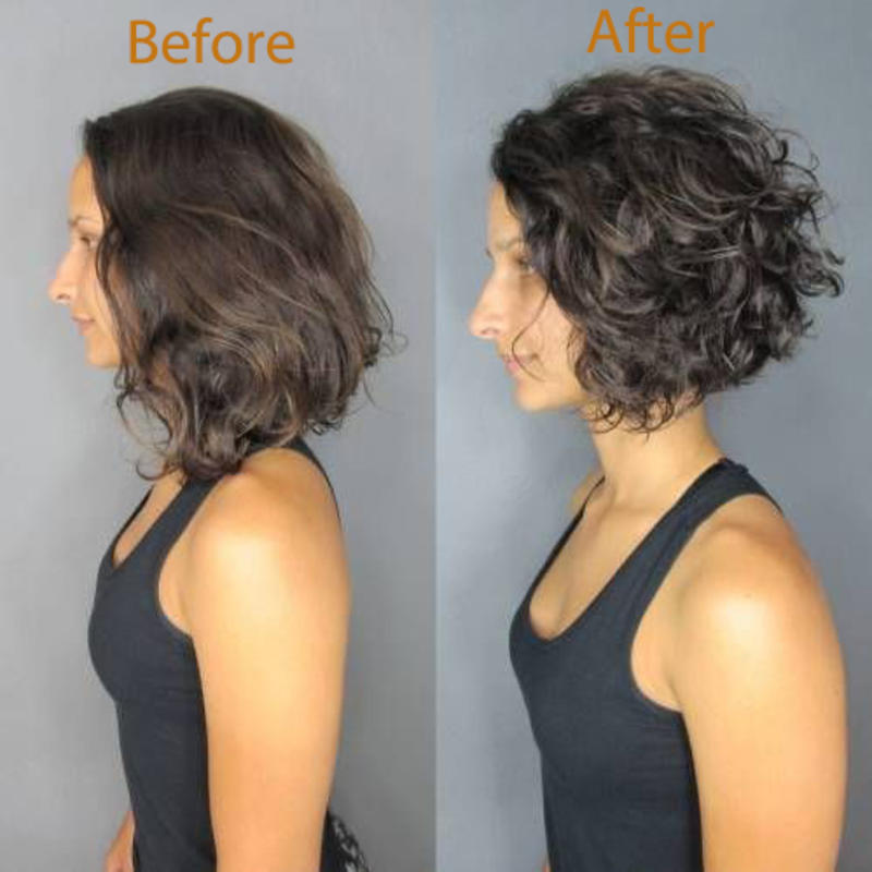 【HOT SALE】Short curly hair topper 2C | Natural and soft hair | 08-16 inch | 10 colors | Breathable Silk Base | Natural seamlike human scalp