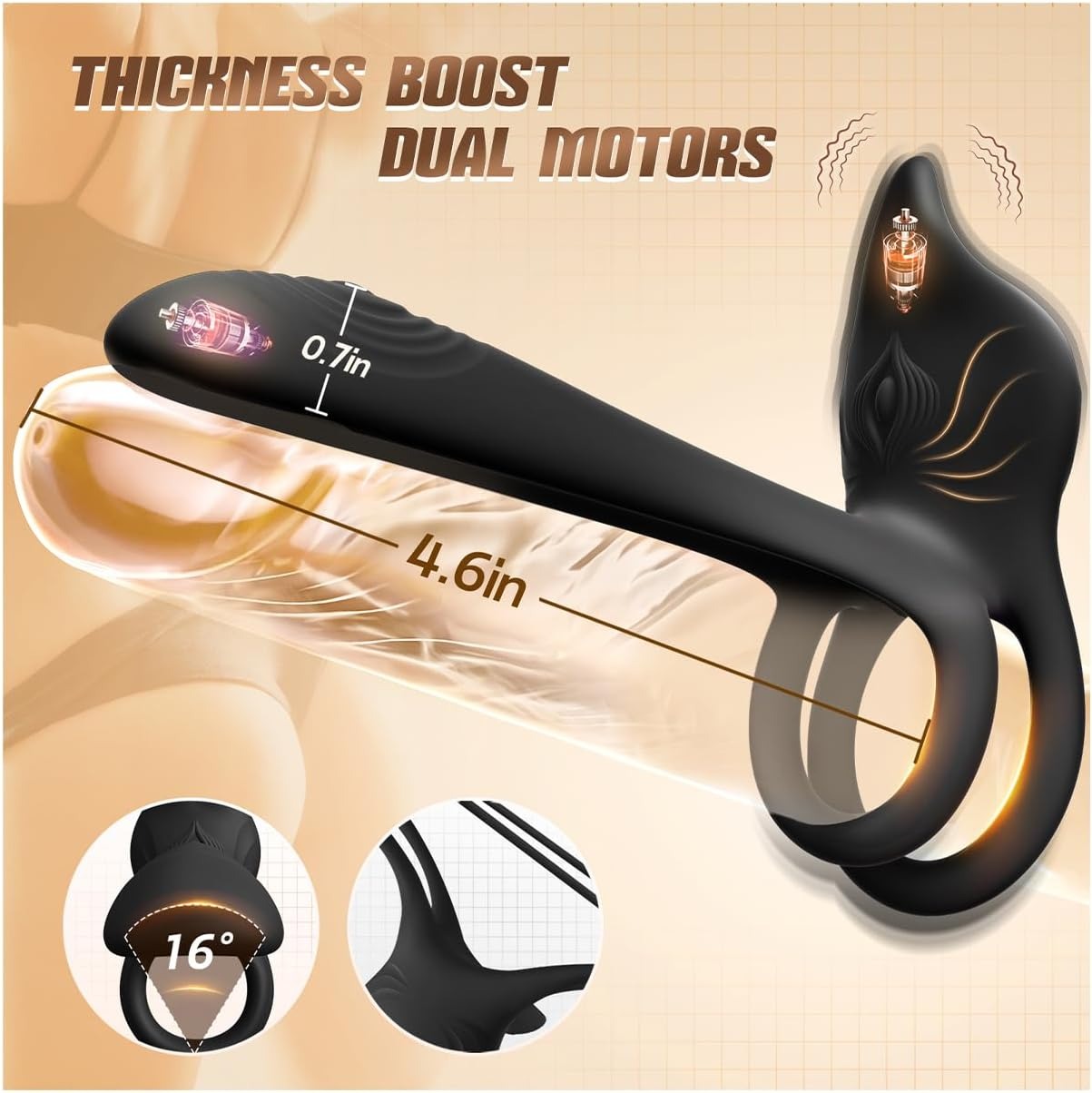 App & Remote Vibrating Ring with G-Zone & External Massager