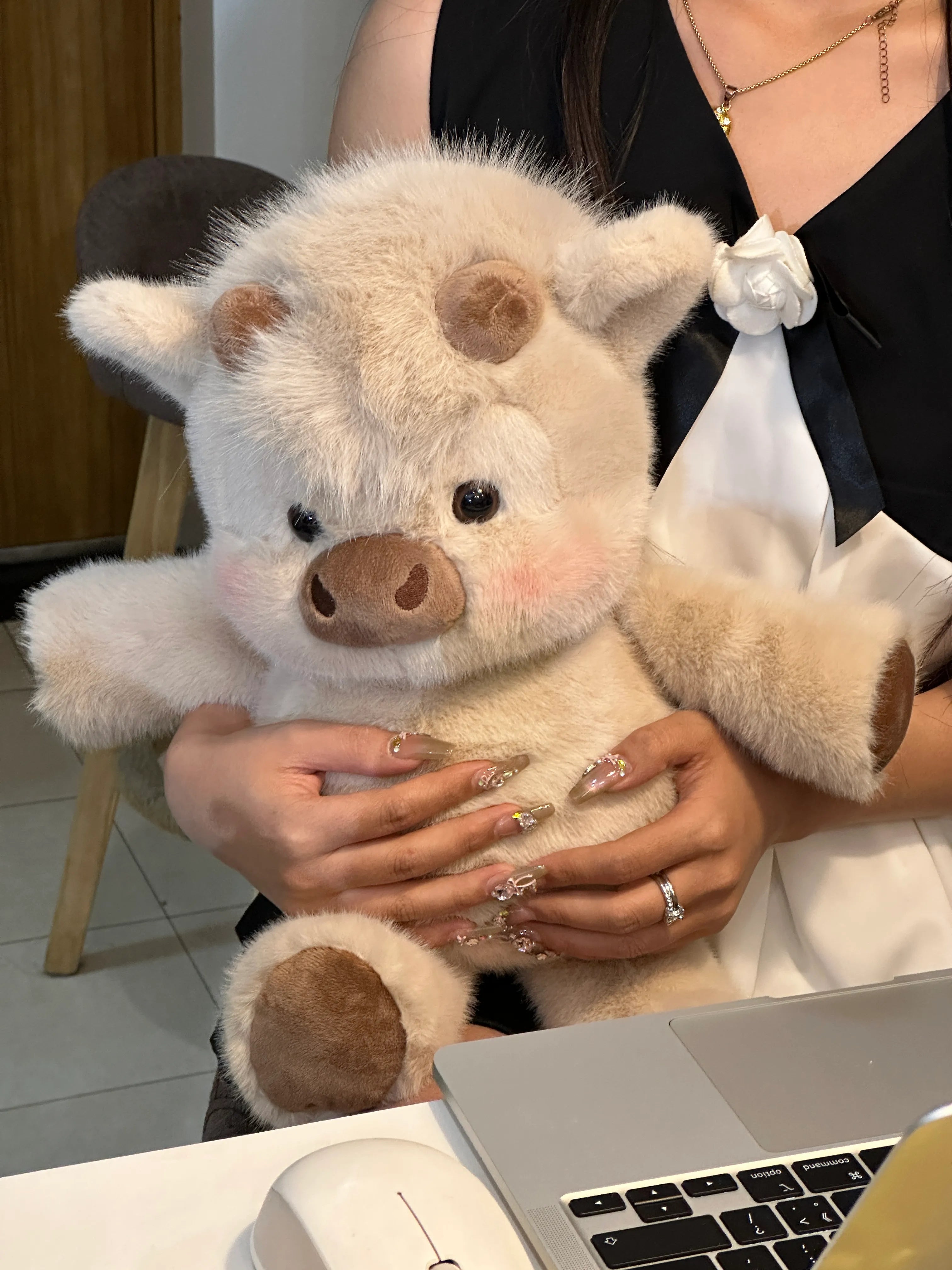 Cute Running Scottish Highland Cow Stuffed Animal