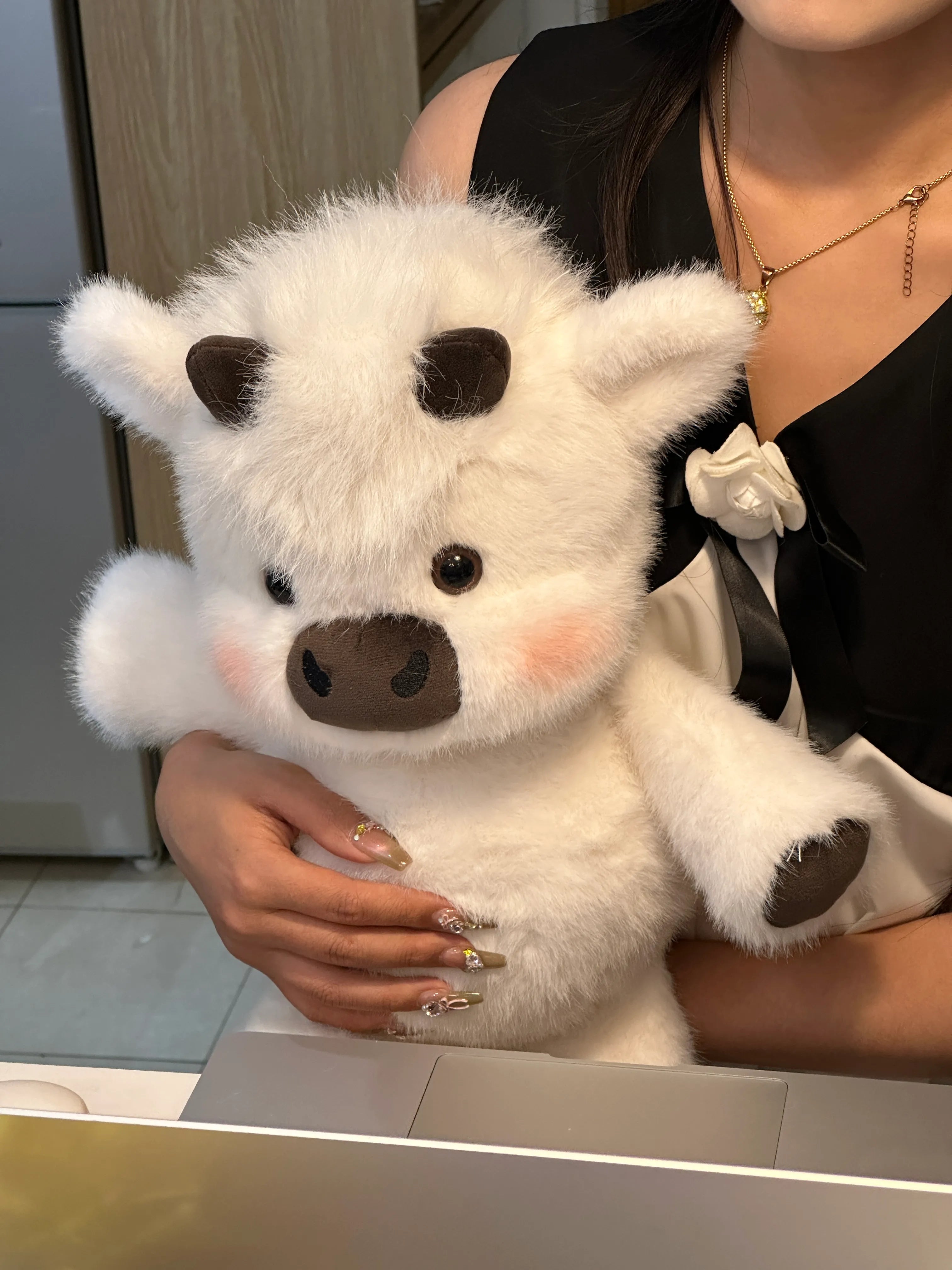 Cute Running Scottish Highland Cow Stuffed Animal