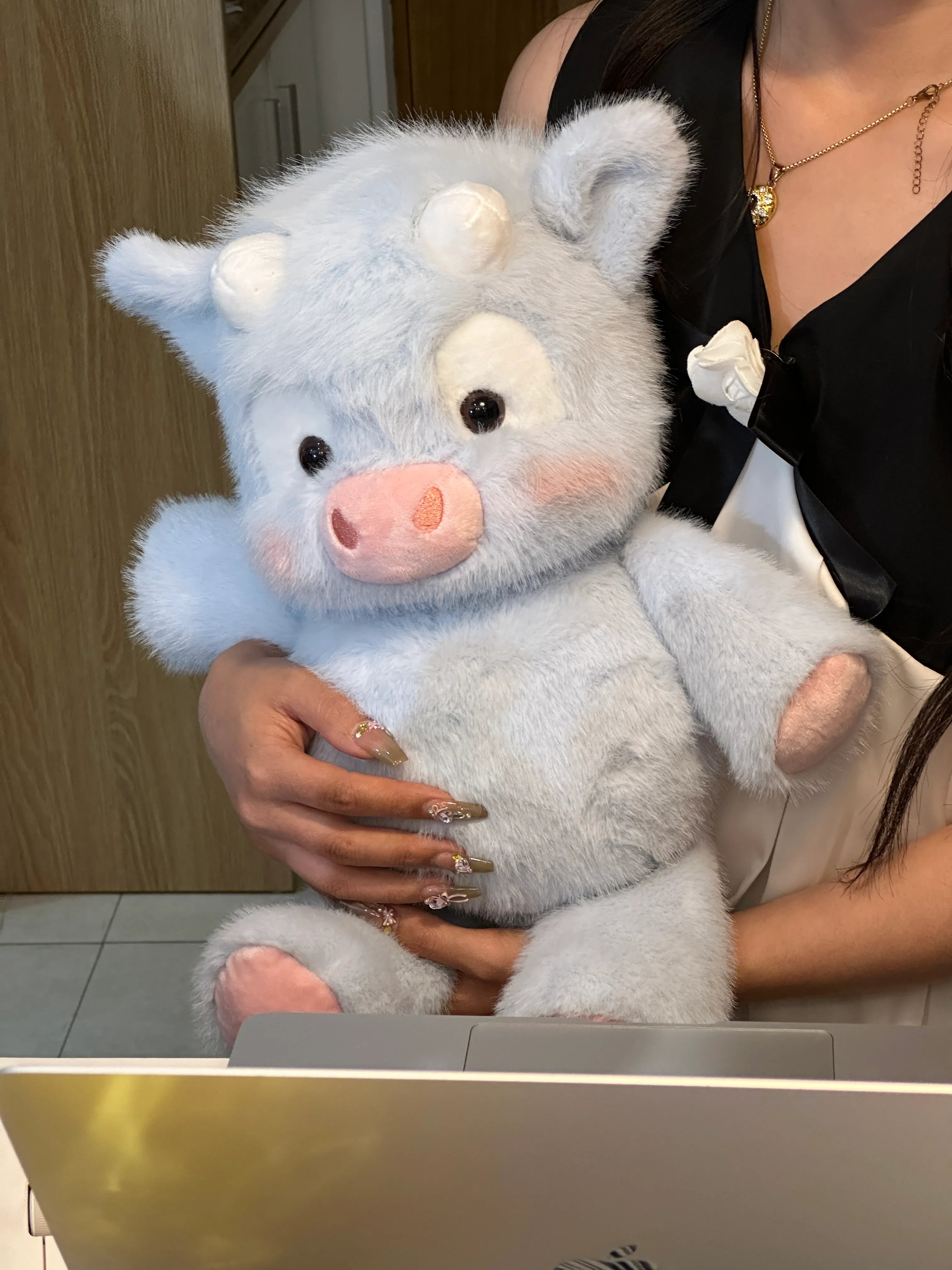 Cute Running Scottish Highland Cow Stuffed Animal