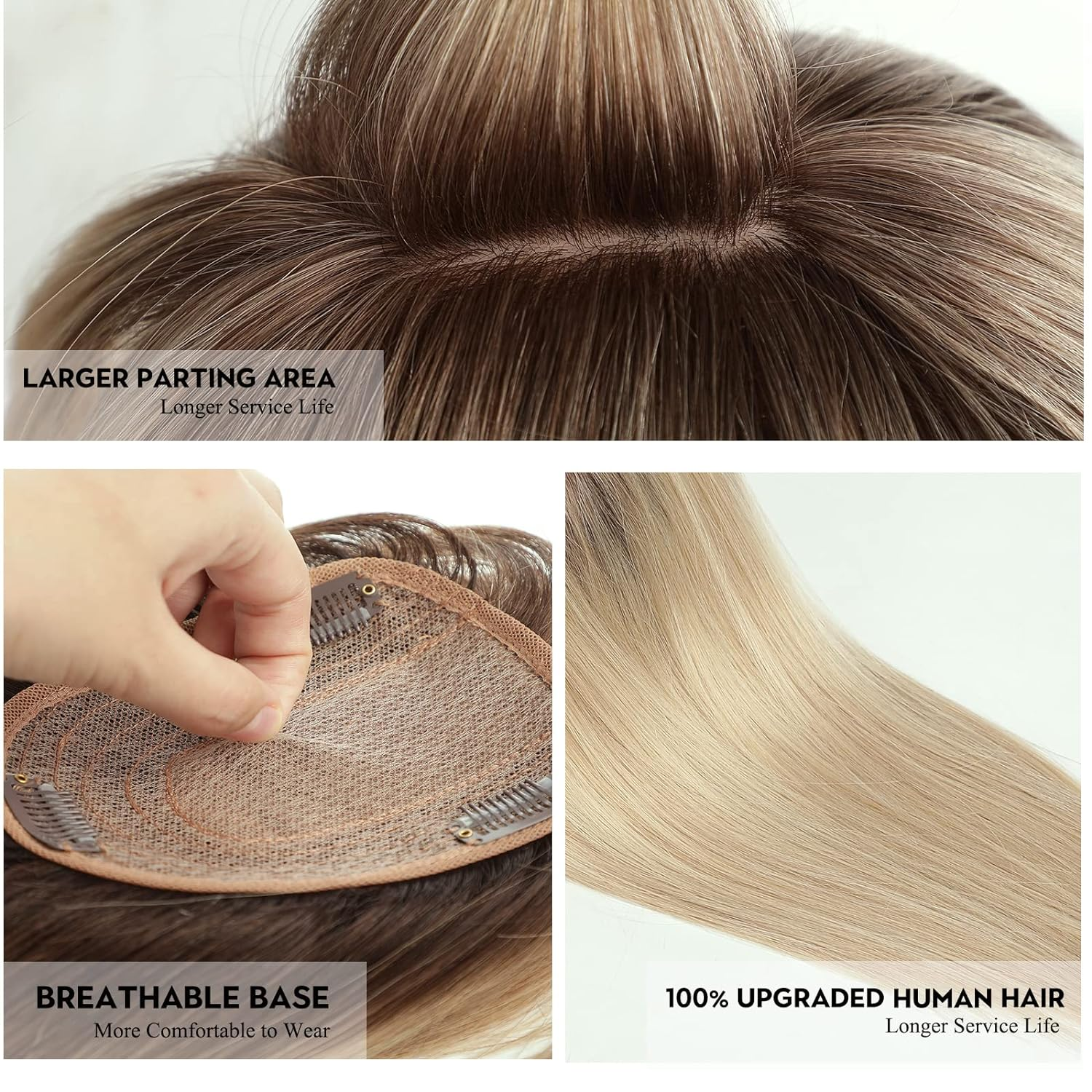 Flawless Long-Layered Hair Topper for Women - Natural Volume, Ultra-Thin Base, Instant Chic, Youthful Look