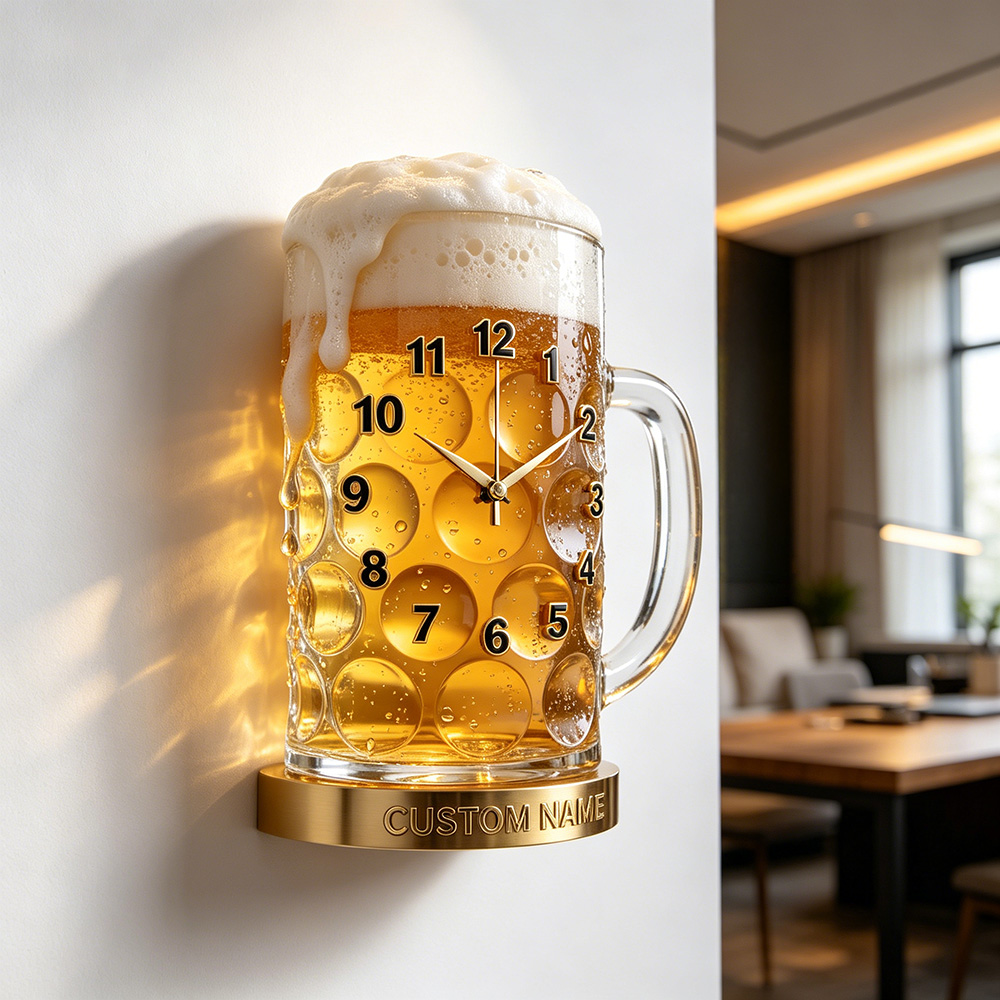 🎁 Father’s Day 49% OFF - Custom Name Beer Mug Clock