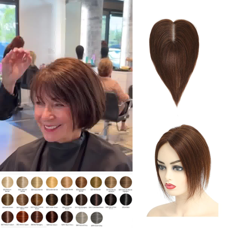 Short Straight Hair Topper Clip-In Extensions for Effortless Winter Elegance