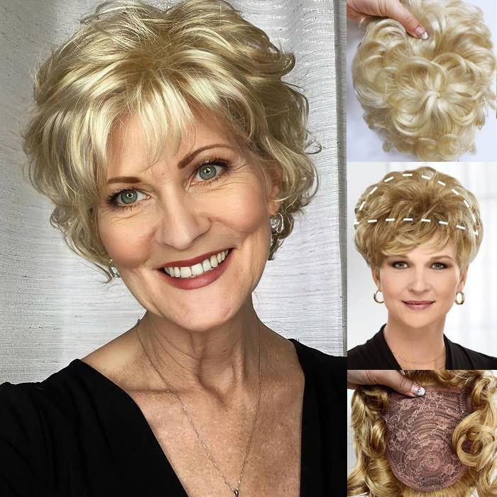 HOT SALE🔥 45% OFF|Natural Closure Short Curly Hair Replacement Top Hairpieces Wiglet