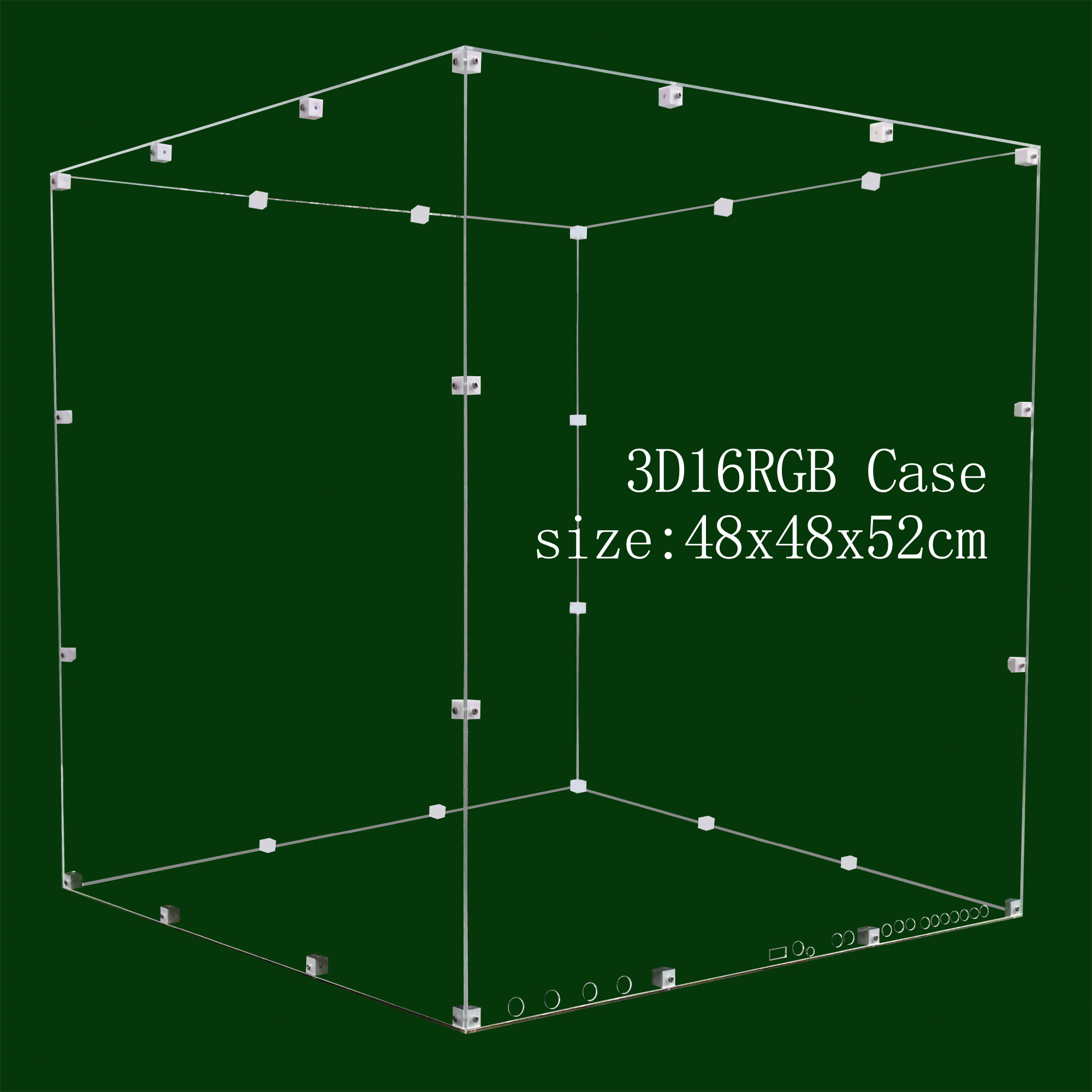 iCubeSmart 3D16RGB LED CUBE Transparent Acrylic Case, Only Suitable For iCubeSmart 3D16RGB, Size 48x48x52cm