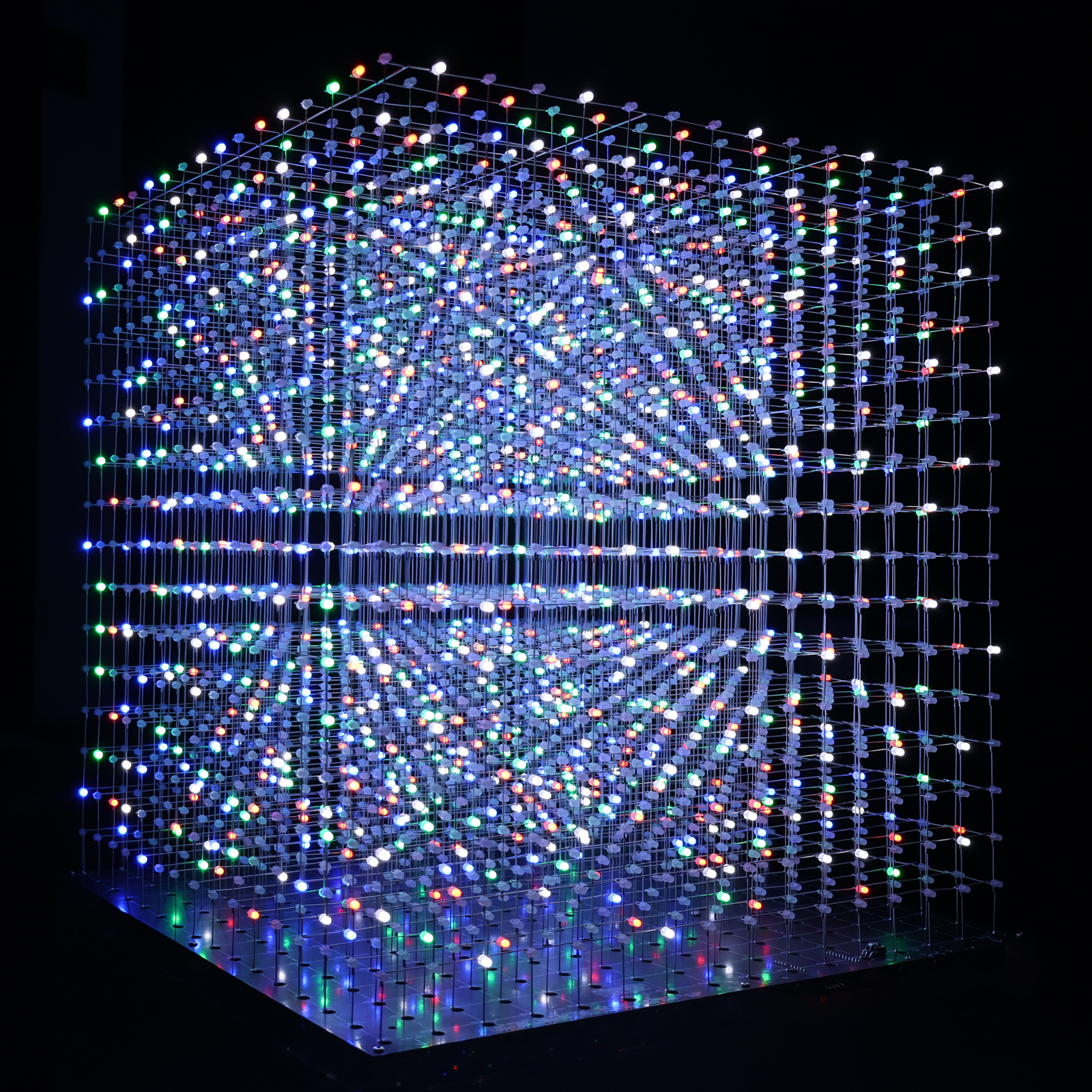 iCubeSmart 3D16S Led Cube Kit, Red Green Blue White LED Combinations 16x16x16 Cube DIY Electronic Kits