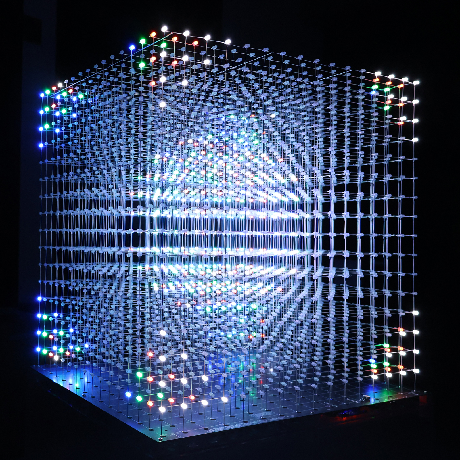 iCubeSmart 3D16S Led Cube Kit, Red Green Blue White LED Combinations 16x16x16 Cube DIY Electronic Kits