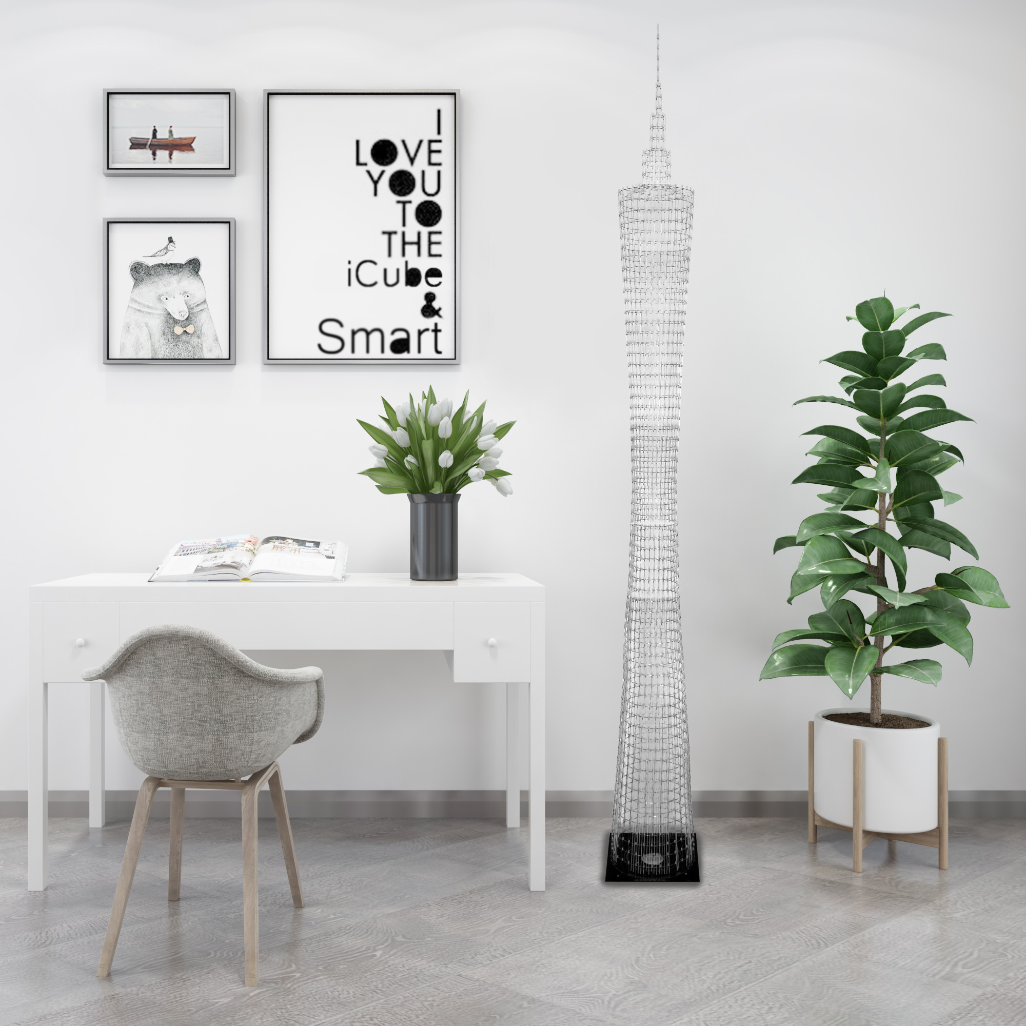 iCubeSmart GZT64PLUS 1.9 Meter Led Canton Tower Model DIY Electronic Kit, LED Model Handmade Soldering Project Kit