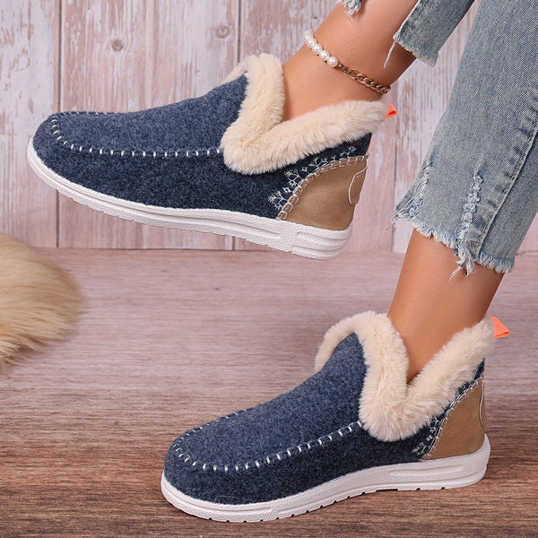 🥾Soft, plush slip-on sneakers for cozy feet
