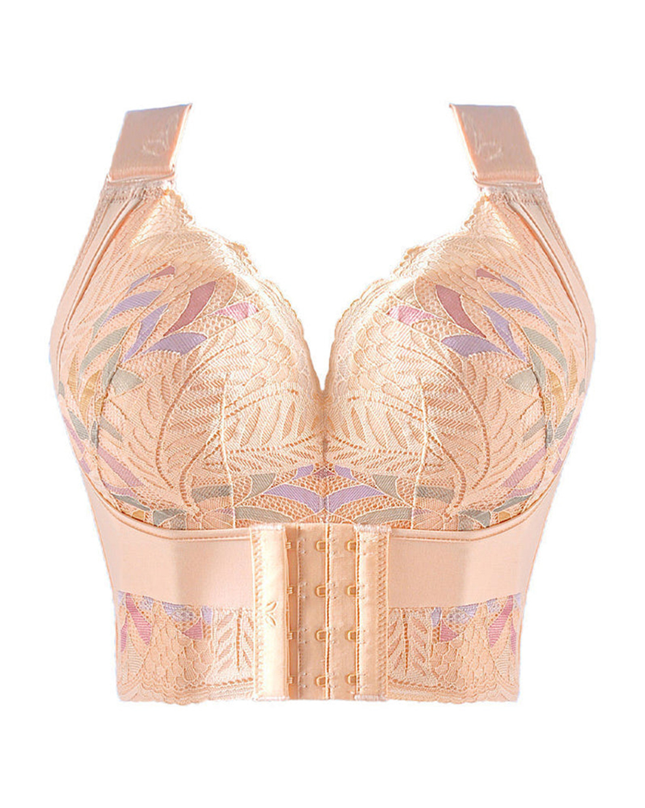 Women's No Steel Ring Bra Front Buckle Lift Bralette Breathable Underwear Breast Gathered Anti-Sagging Lingerie