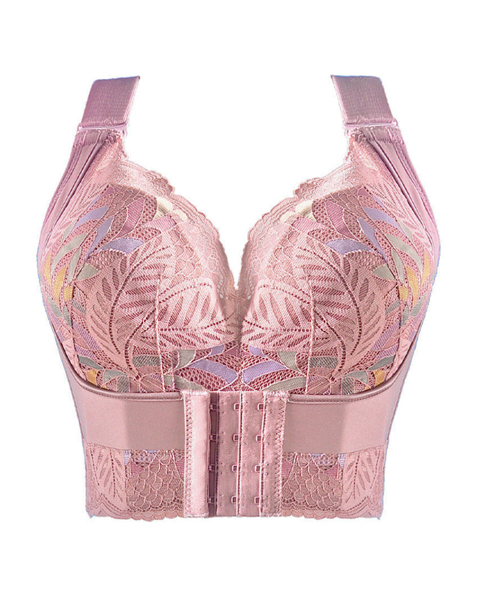 Women's No Steel Ring Bra Front Buckle Lift Bralette Breathable Underwear Breast Gathered Anti-Sagging Lingerie