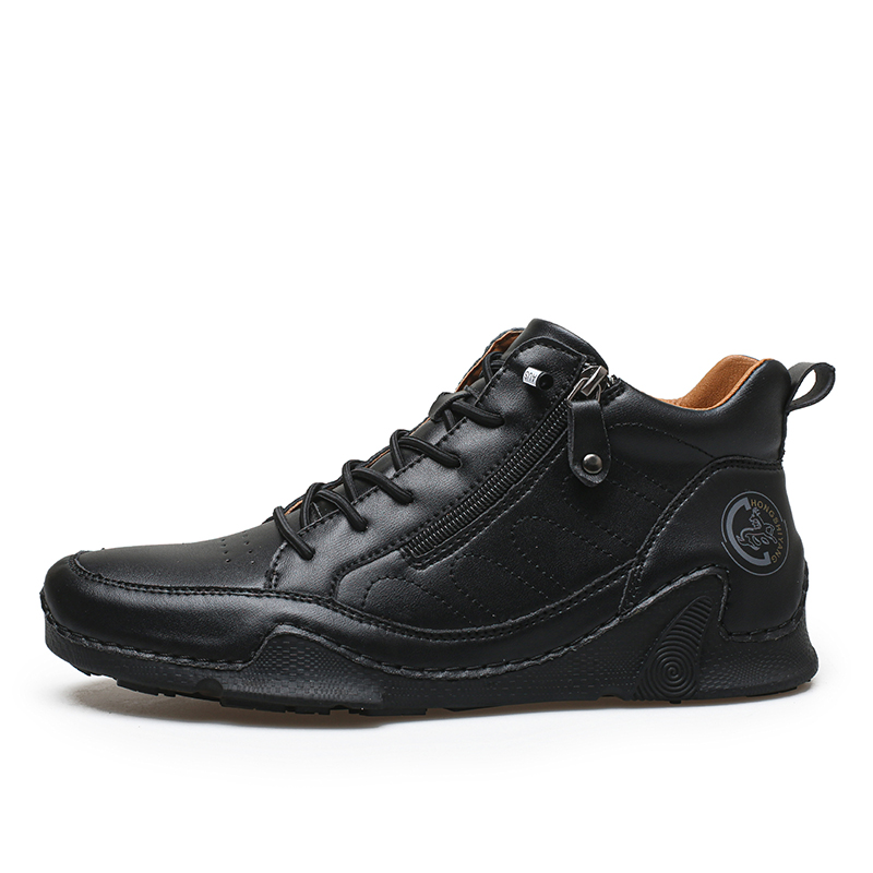  Men’s Handmade Premium Leather Slip-On Driving Boots – Wide Toe, Arch Support, Waterproof, Non-Slip & Pressure-Relief Comfort