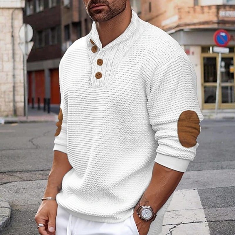 Men's Solid Color Casual Sweater
