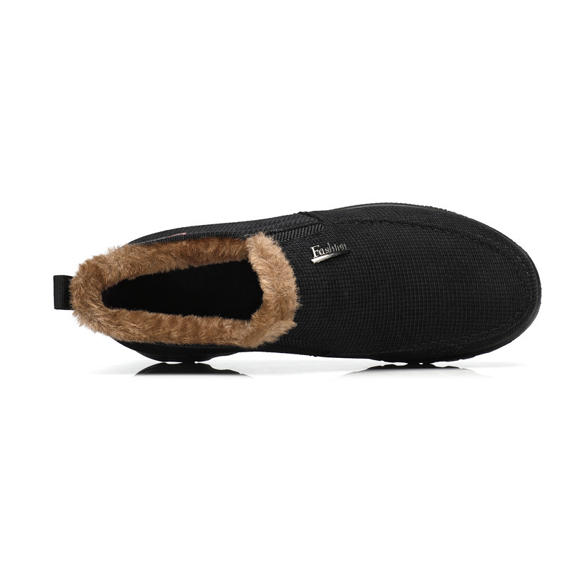 Men's  Comfortable Arch Support Waterproof Fleece Genuine Leather Snow Boots