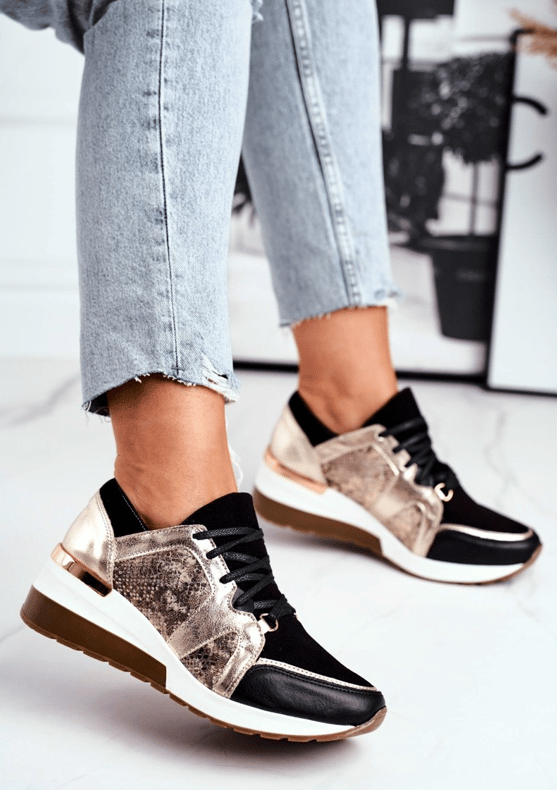Casual Women's Breathable Leather Wedge Sneakers
