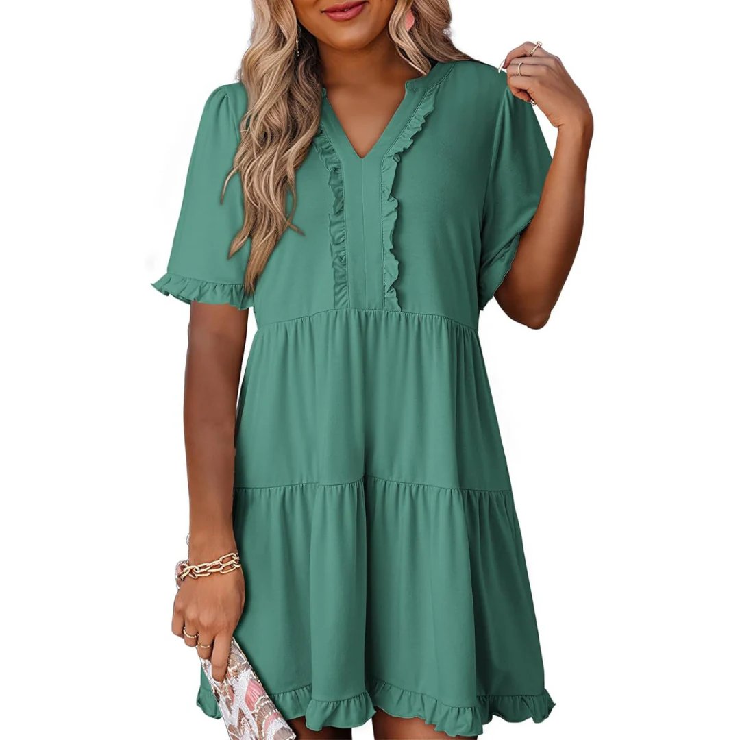 🔥Casual V-Neck Mini Dress
