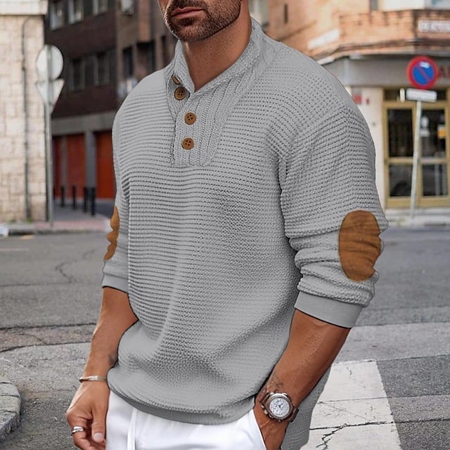Men's Solid Color Casual Sweater