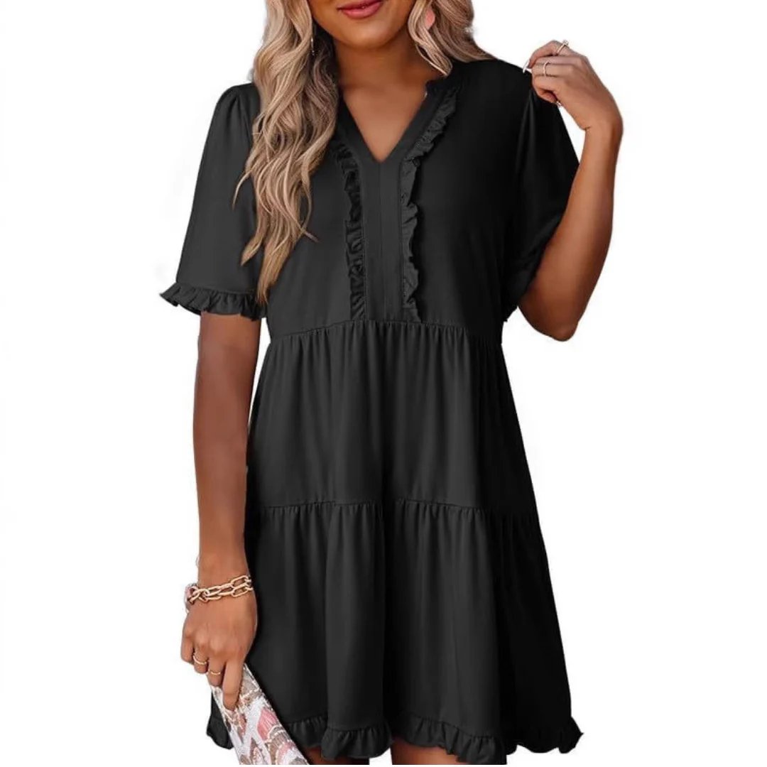 🔥Casual V-Neck Mini Dress