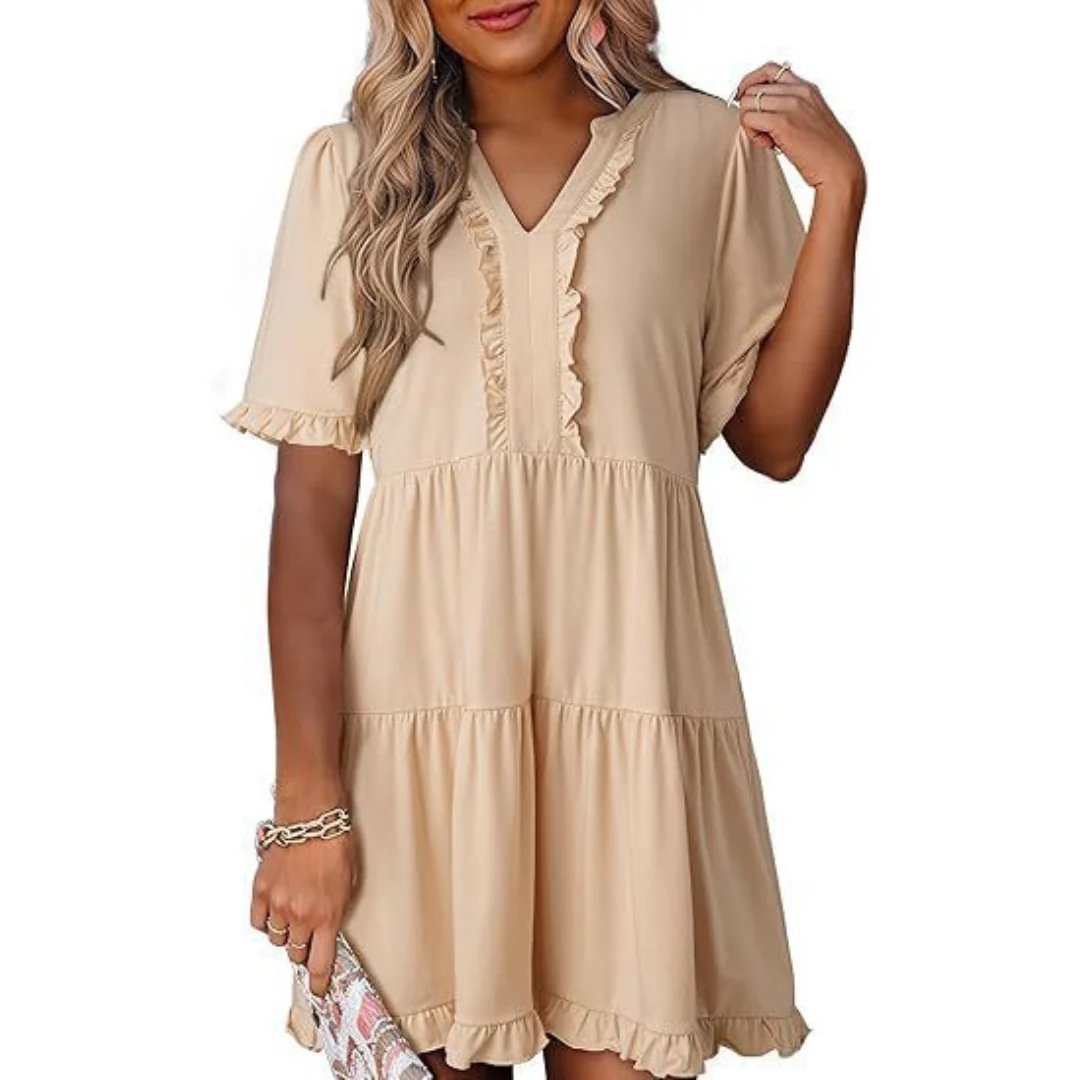 🔥Casual V-Neck Mini Dress