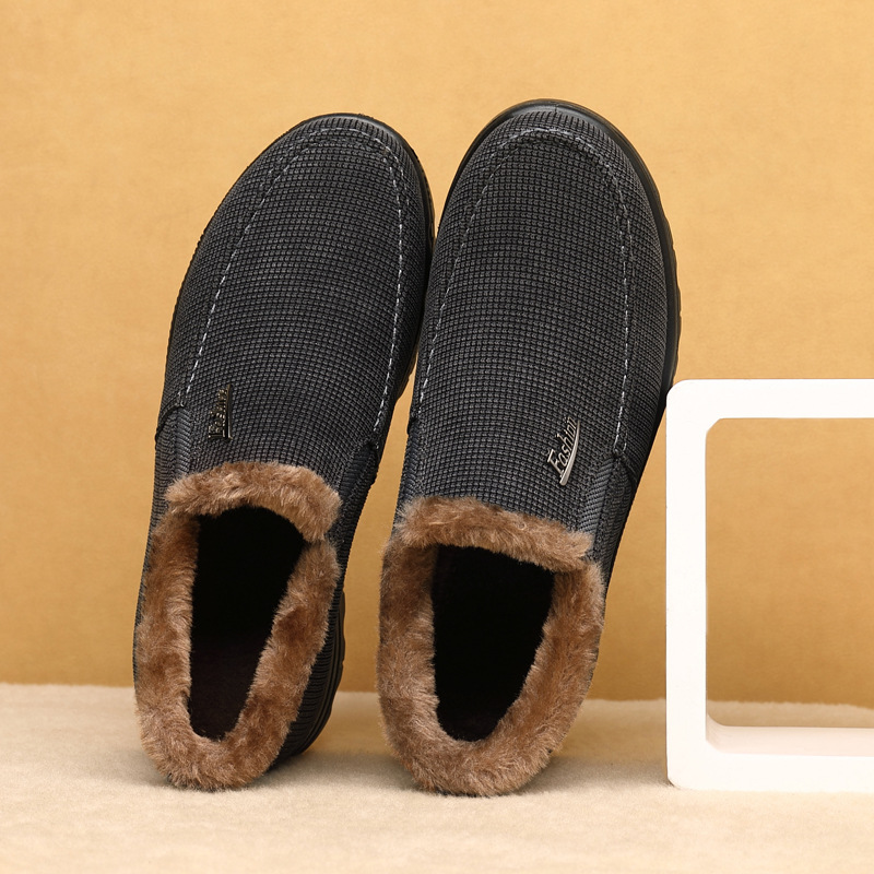 Men's  Comfortable Arch Support Waterproof Fleece Genuine Leather Snow Boots