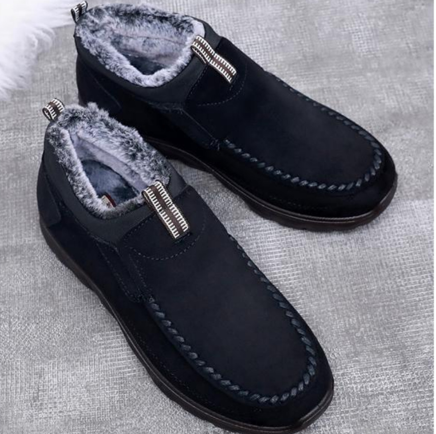 MEN'S COMFORTABLE INTERIOR WOOL PLUSH WATERPROOF SNOW COTTON SHOES