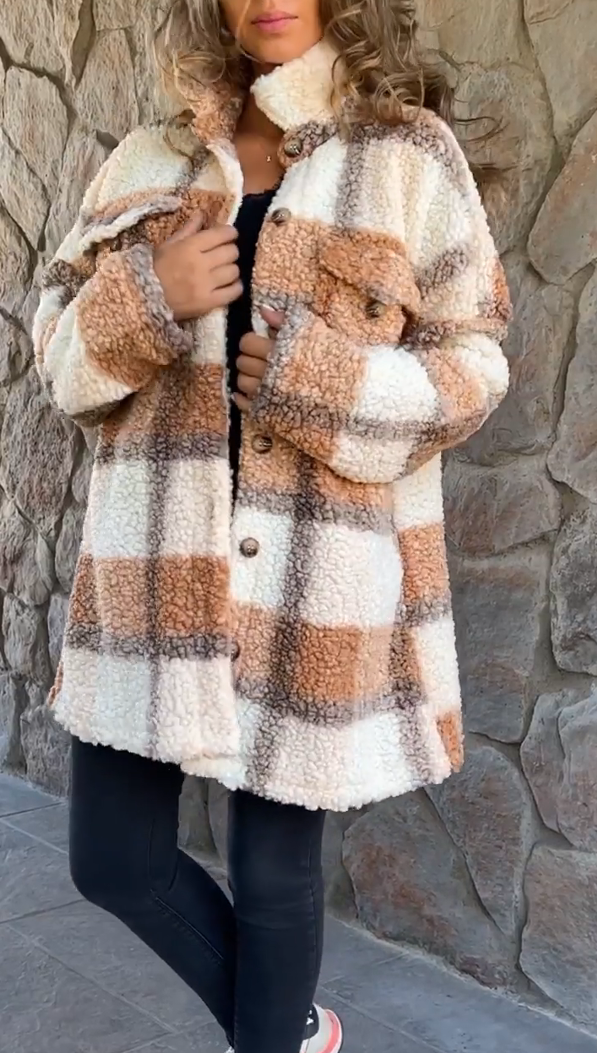 Polar Fleece Plaid Jacket