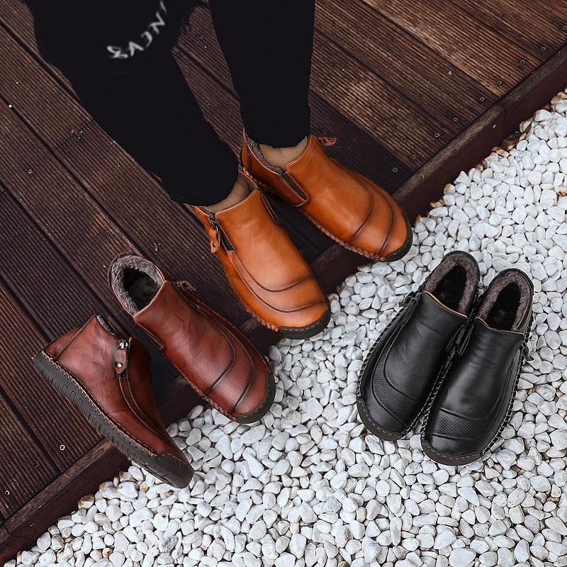 Men Warm Ankle Boots Winter 2022 Orthopedic Shoes