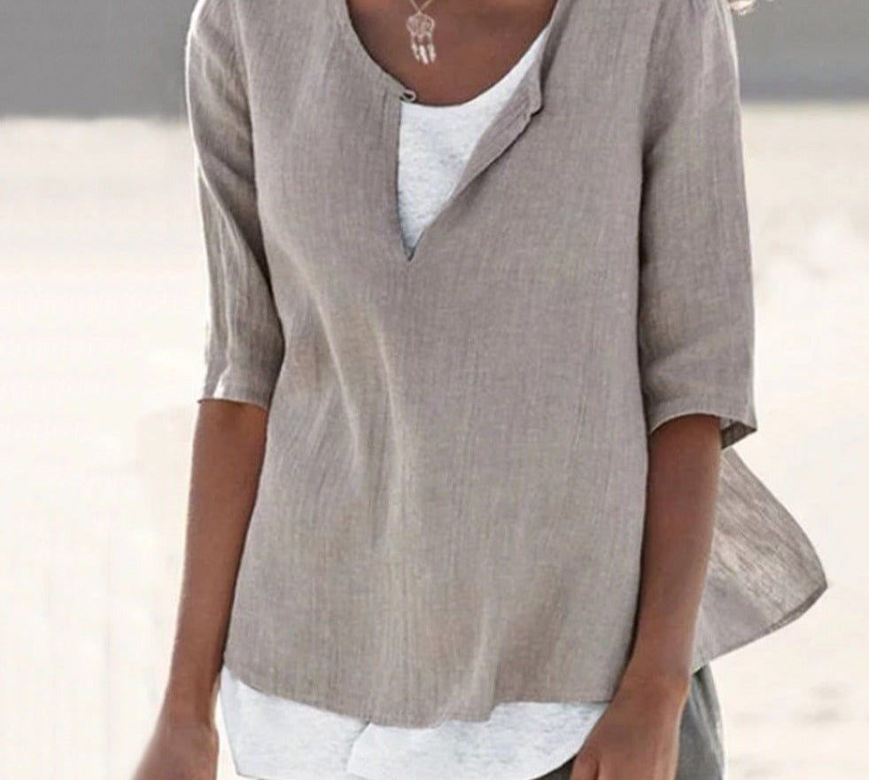 VeeTee™: V-hals Shirt Voor Dames