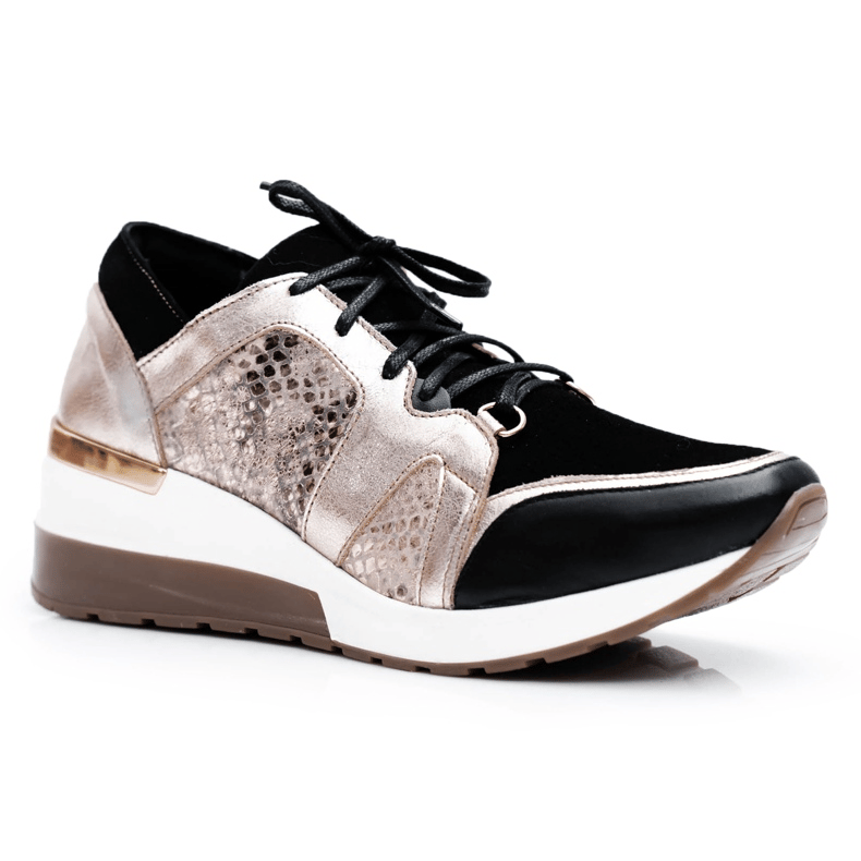 Casual Women's Breathable Leather Wedge Sneakers