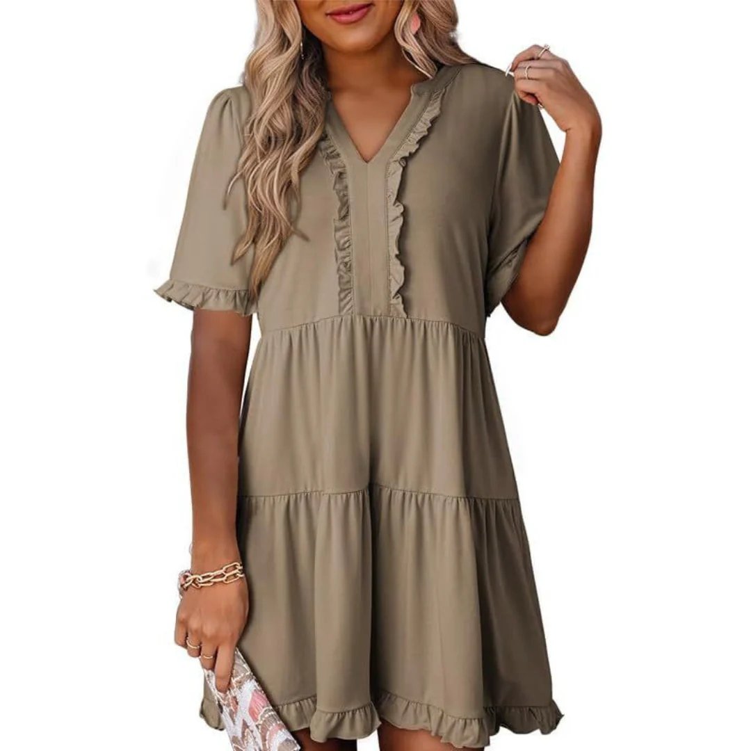 🔥Casual V-Neck Mini Dress